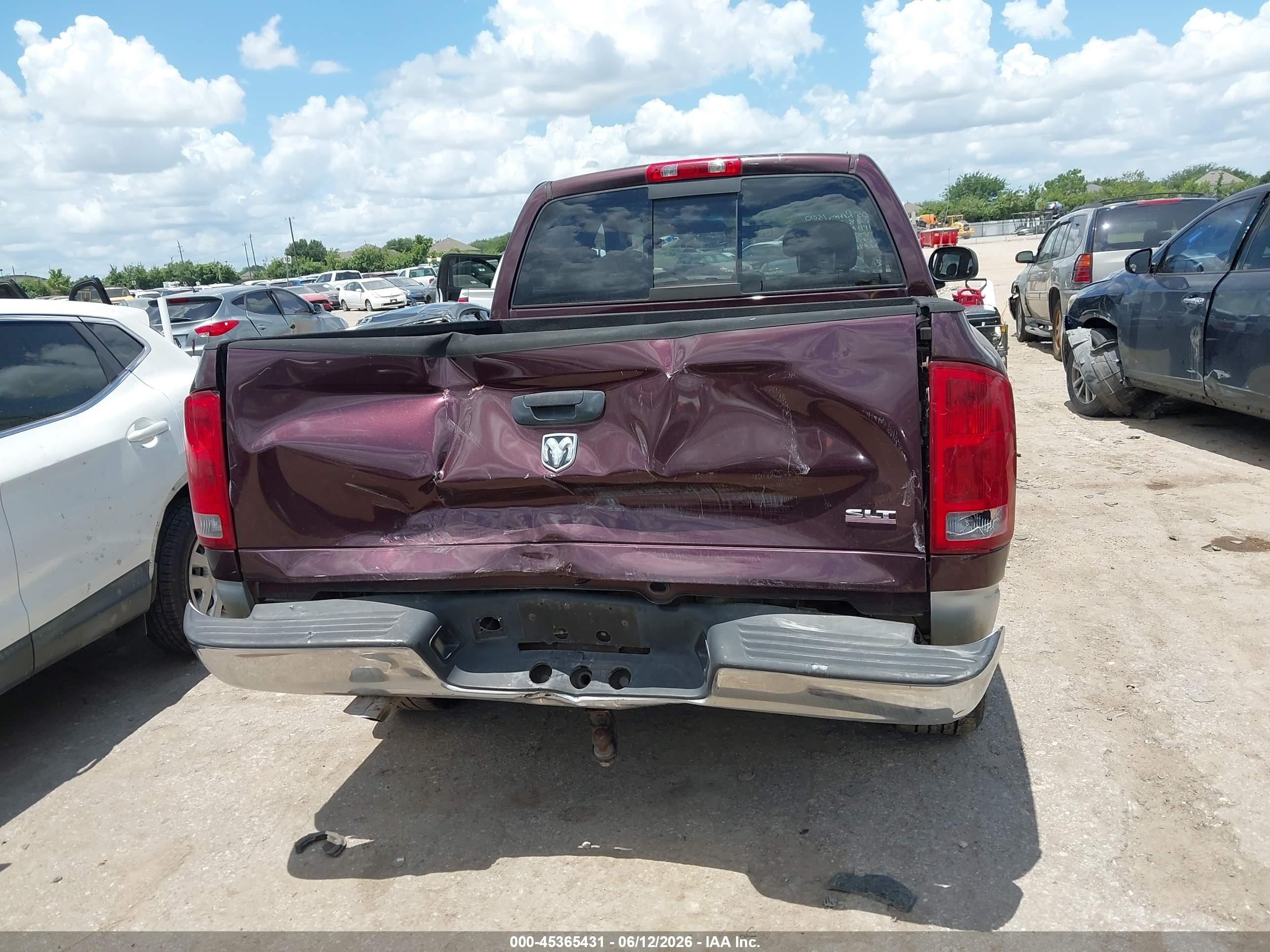 2005 Dodge Ram 1500 Slt/laramie Maroon vin: 1D7HA18D35J595334