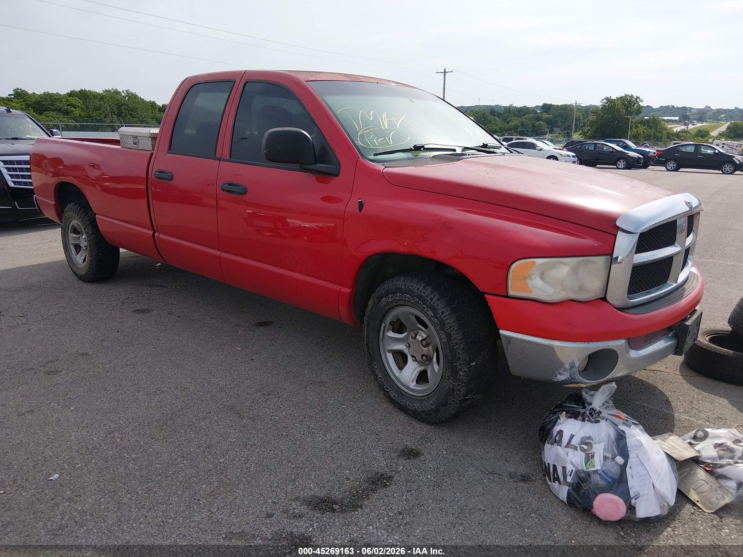 2005 Dodge Ram 1500 Slt/laramie Red vin: 1D7HA18D35J616652