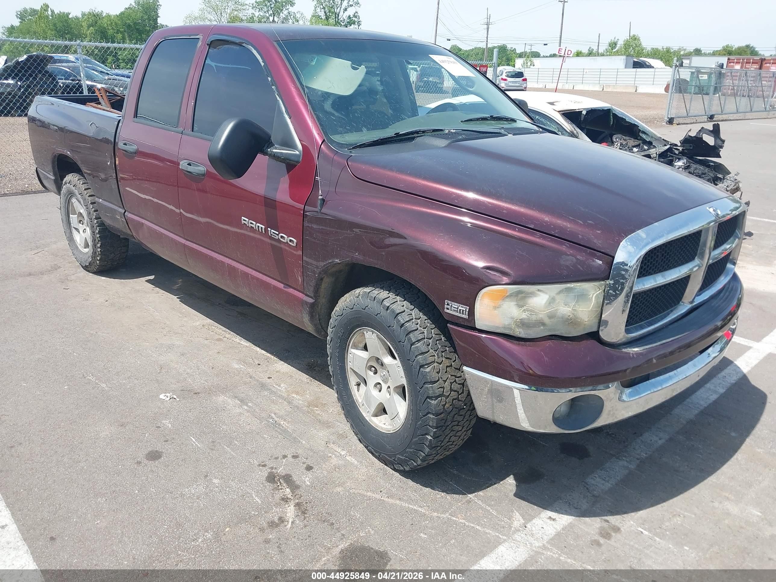 2005 Dodge Ram 1500 Slt/laramie Burgundy vin: 1D7HA18D55S103218