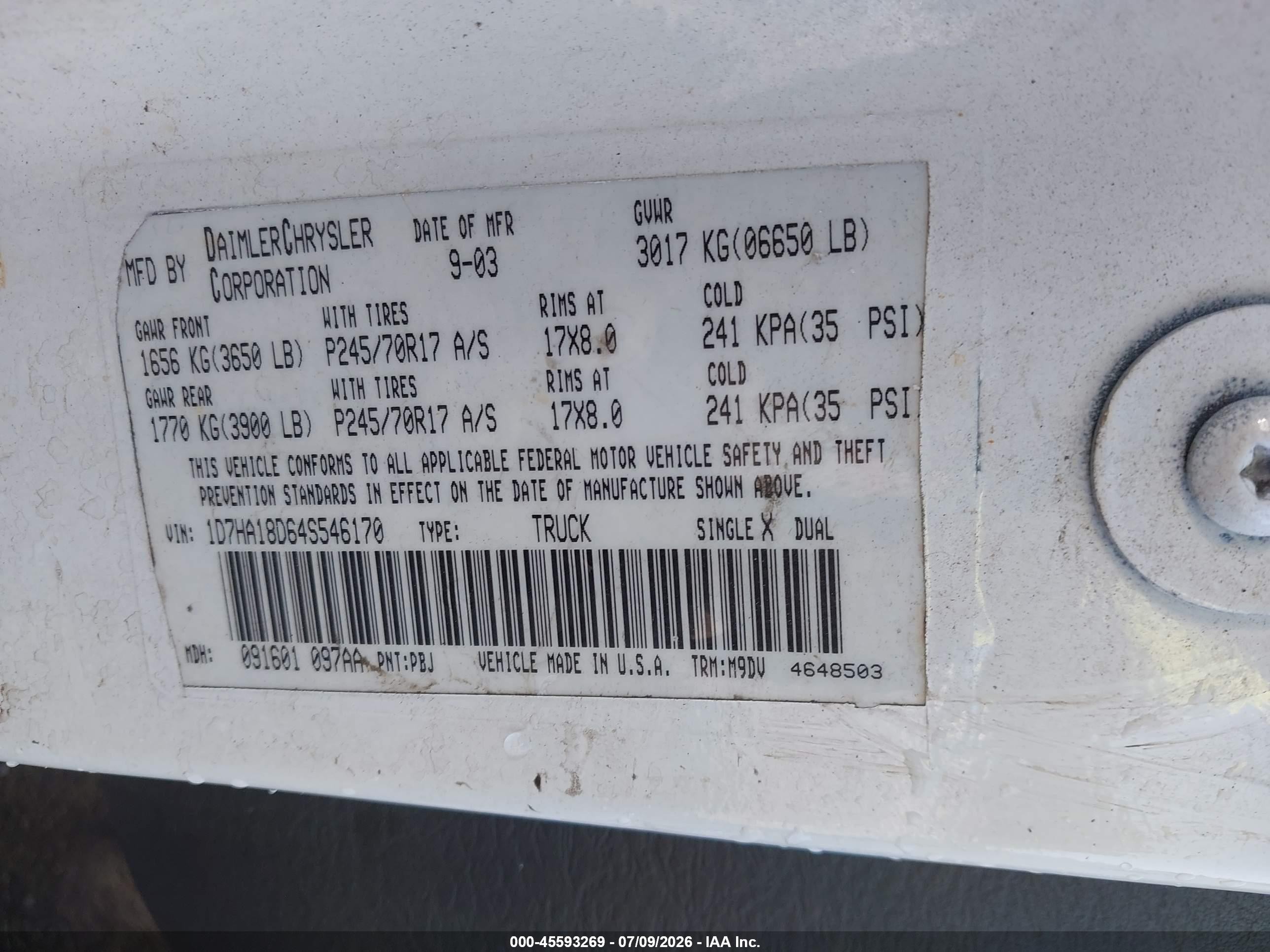 2004 Dodge Ram 1500 Slt/laramie White vin: 1D7HA18D64S546170