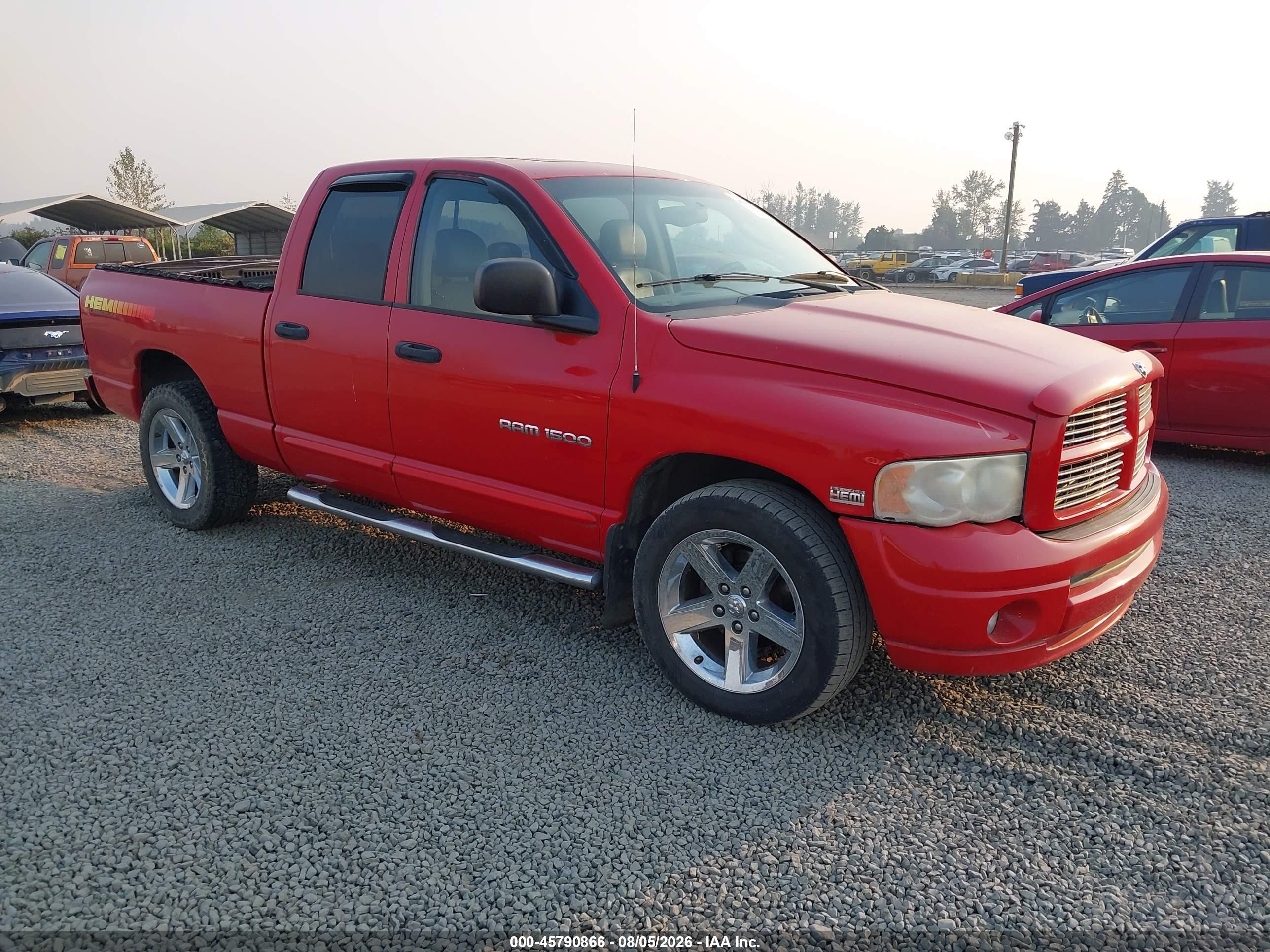 2005 Dodge Ram 1500 Slt/laramie Red vin: 1D7HA18D75S354466