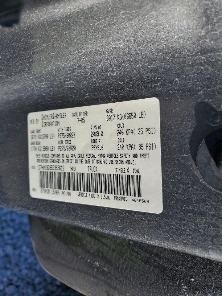 2005 Dodge Ram 1500 St Gray vin: 1D7HA18D85S355612