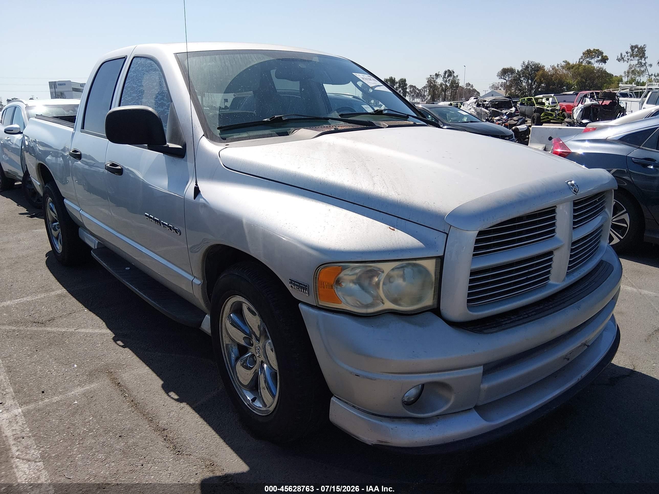 2003 Dodge Ram 1500 Slt/laramie/st Silver vin: 1D7HA18D93S304200