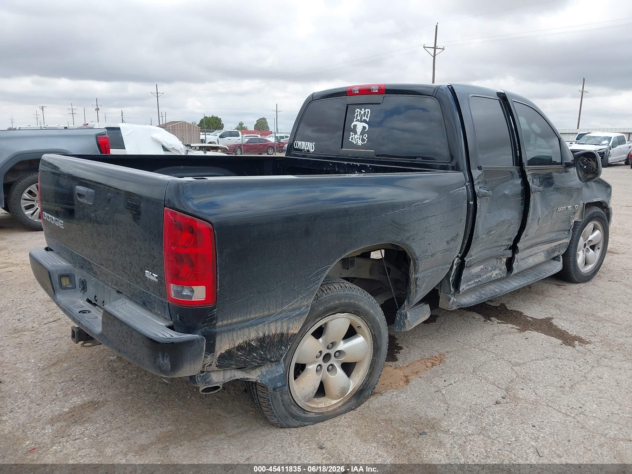 2004 Dodge Ram 1500 Slt/laramie Black vin: 1D7HA18D94J282156