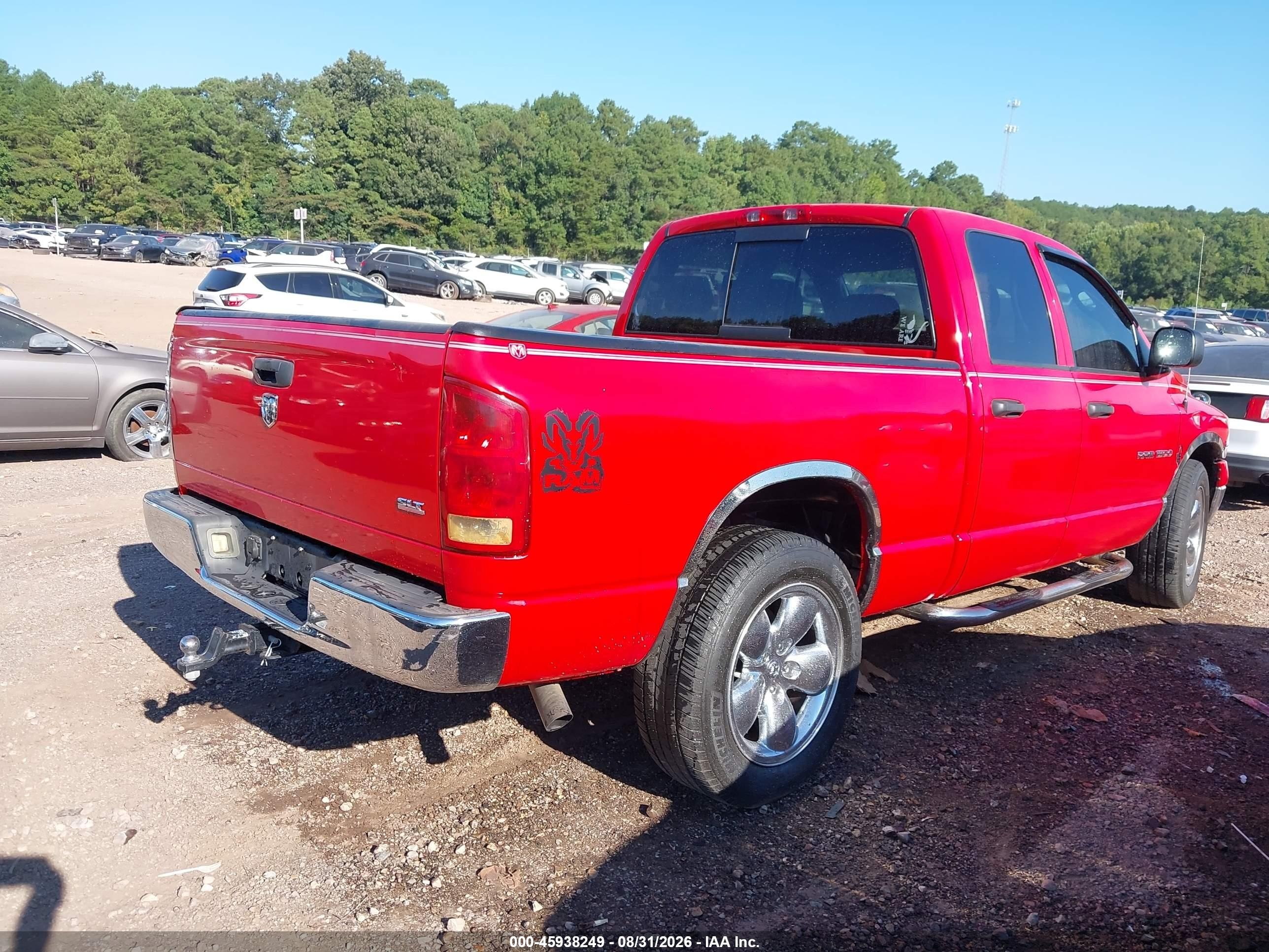 2005 Dodge Ram 1500 Slt/laramie Red vin: 1D7HA18DX5S239361