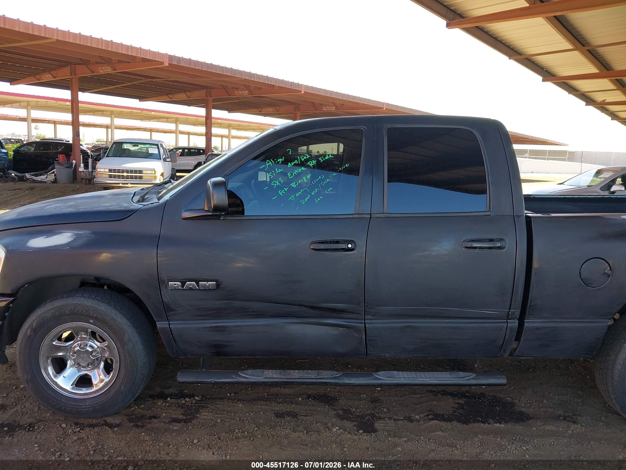 2008 Dodge Ram 1500 St/sxt Black vin: 1D7HA18K18J205091