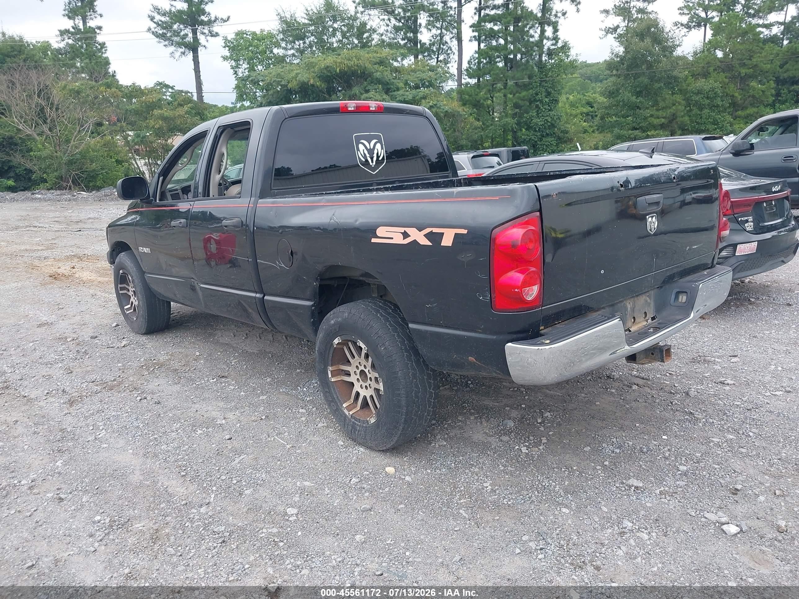 2008 Dodge Ram 1500 St/sxt Black vin: 1D7HA18K78J170153