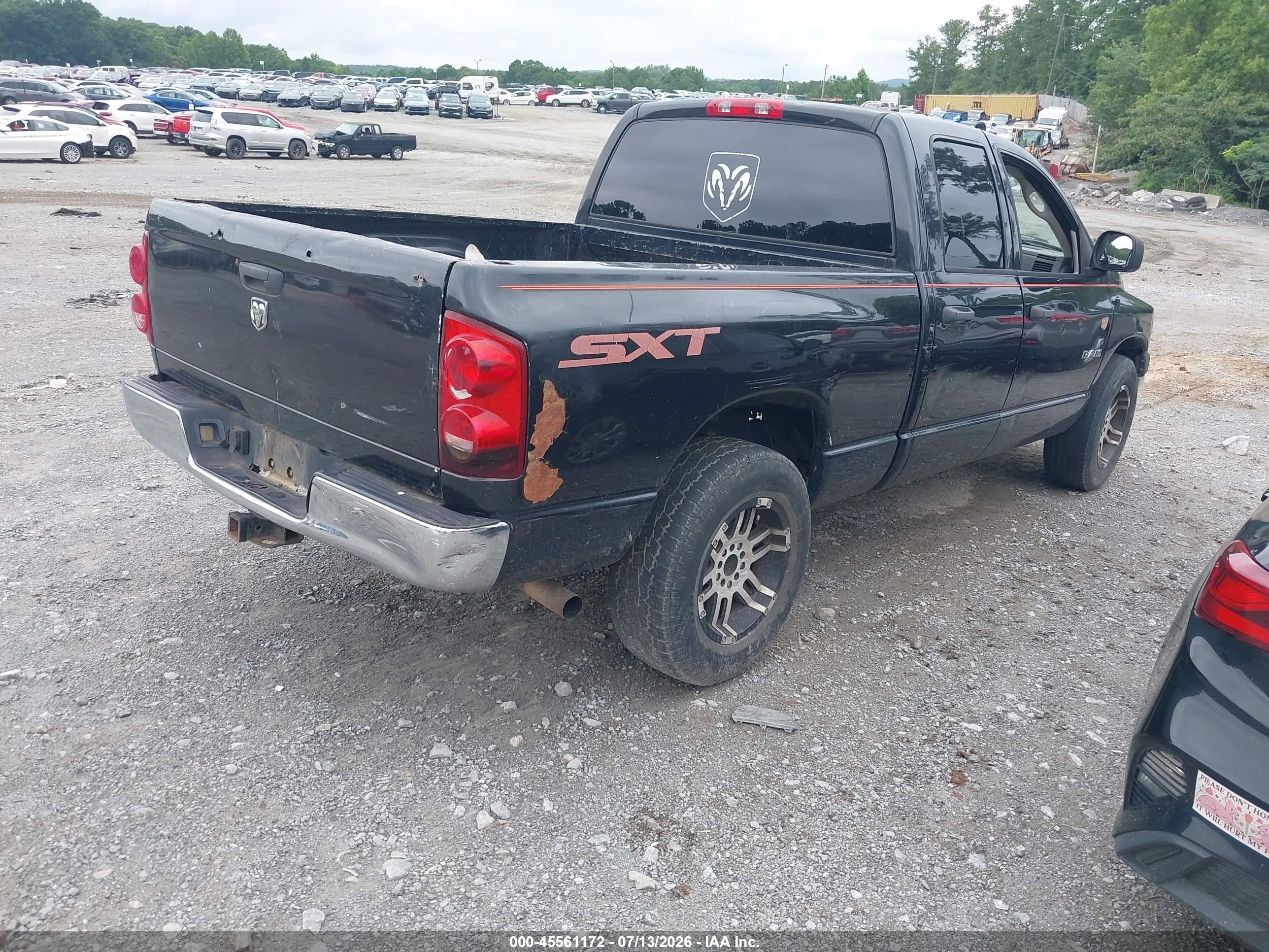 2008 Dodge Ram 1500 St/sxt Black vin: 1D7HA18K78J170153