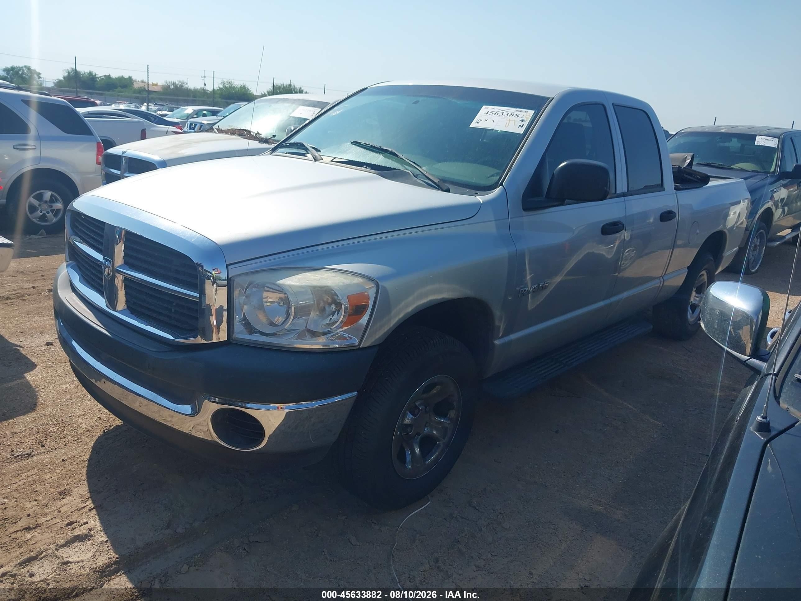 2008 Dodge Ram 1500 St/sxt Серебряный vin: 1D7HA18K88J155807