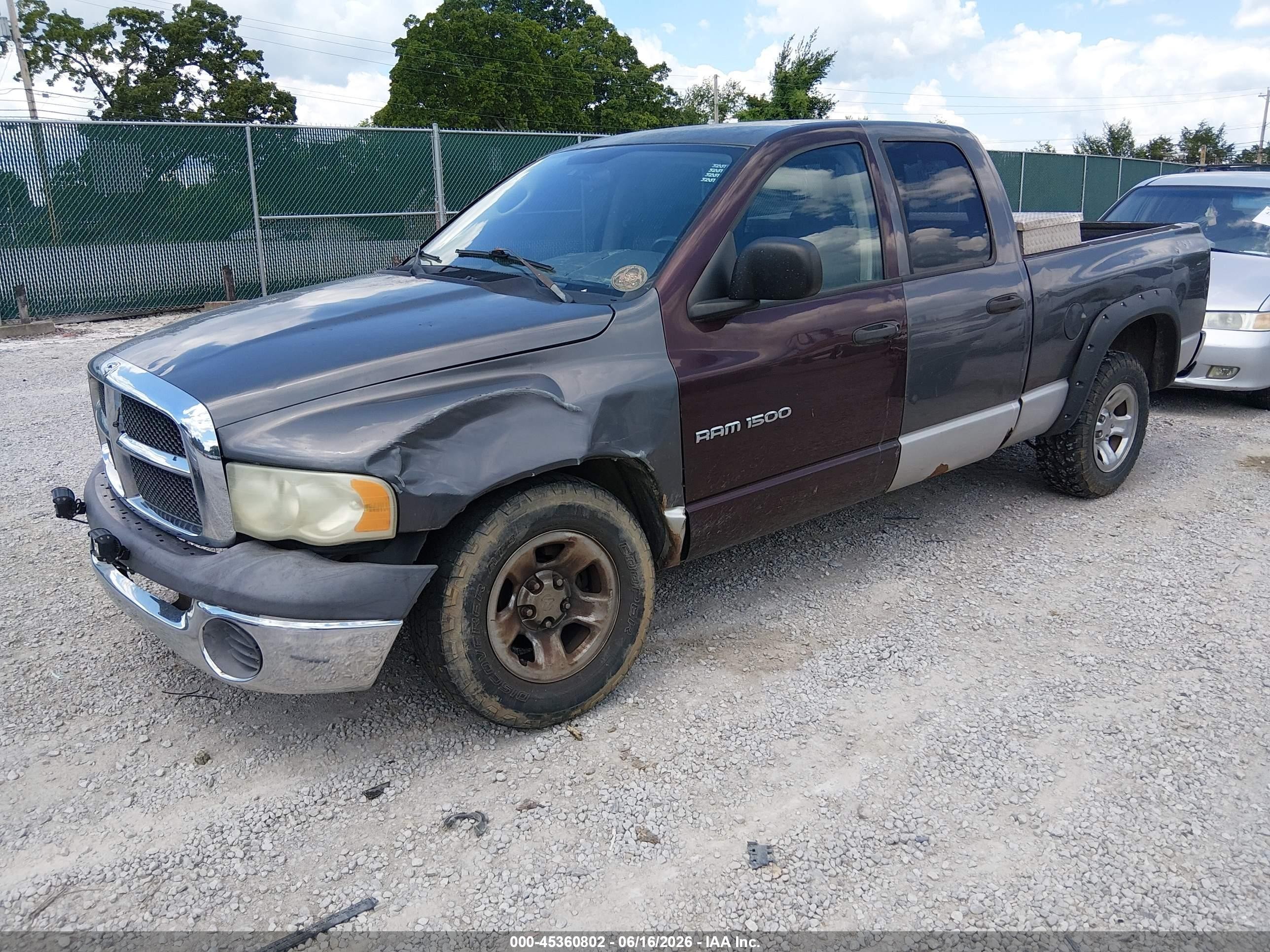 2003 Dodge Ram 1500 St/slt Gray vin: 1D7HA18N03J542564