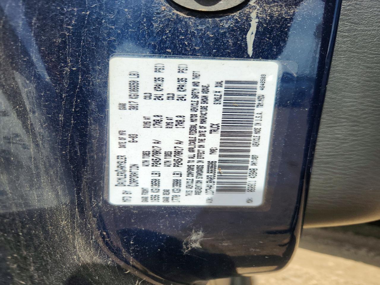 2003 Dodge Ram 1500 St/slt Blue vin: 1D7HA18N03J669606