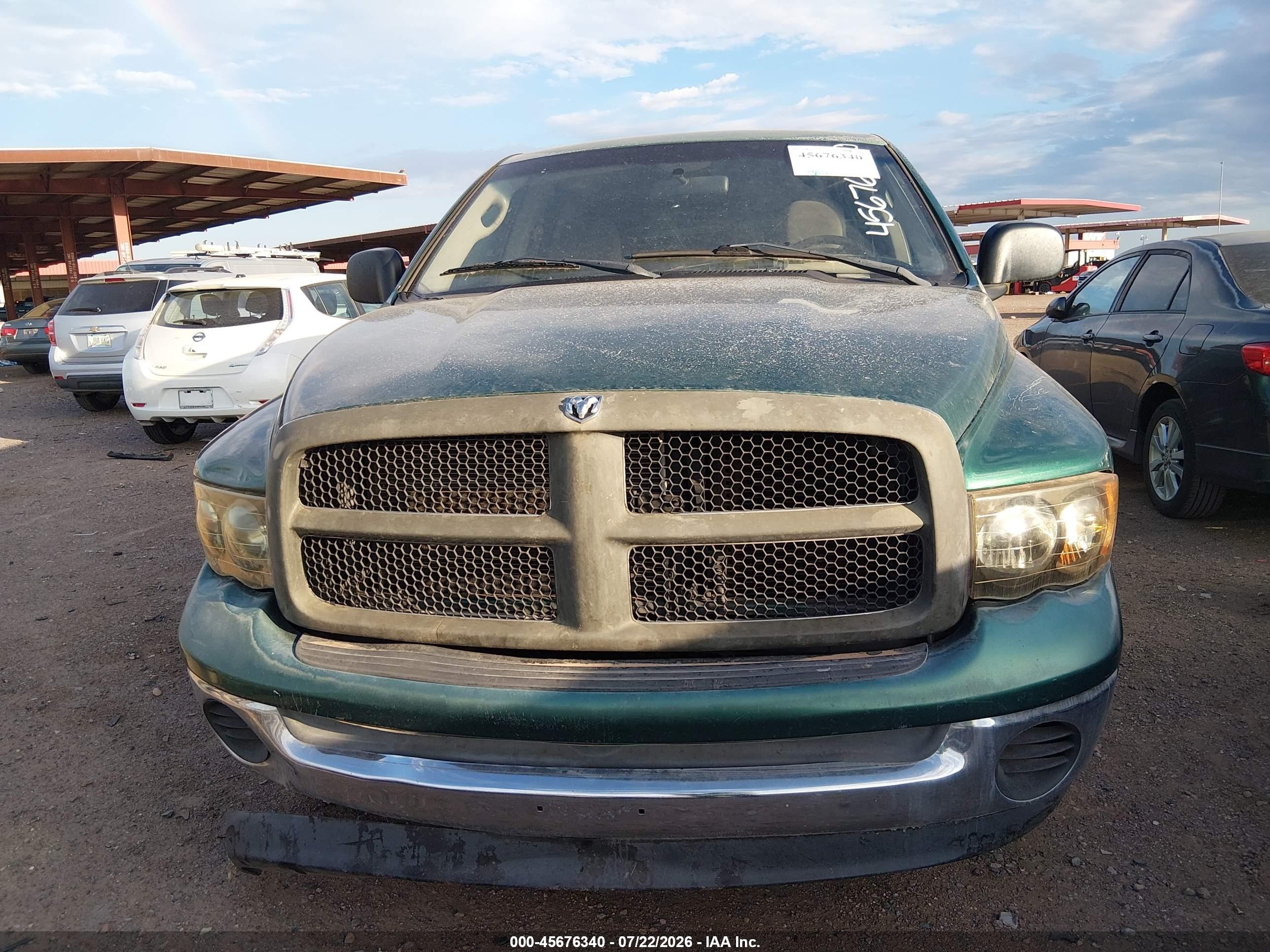 2003 Dodge Ram 1500 Slt/laramie/st Green vin: 1D7HA18N03S379375