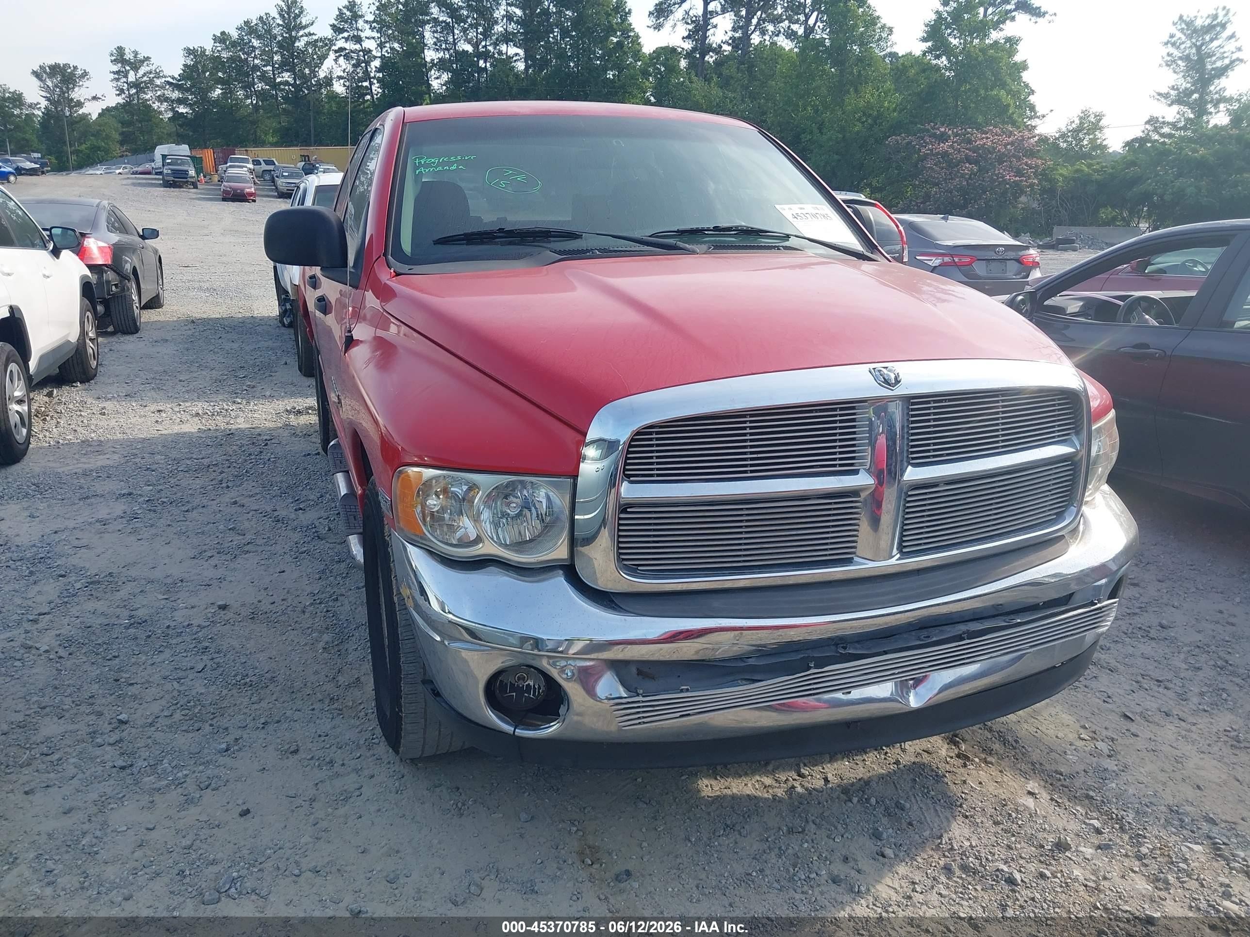 2005 Dodge Ram 1500 Slt/laramie Red vin: 1D7HA18N05J610638
