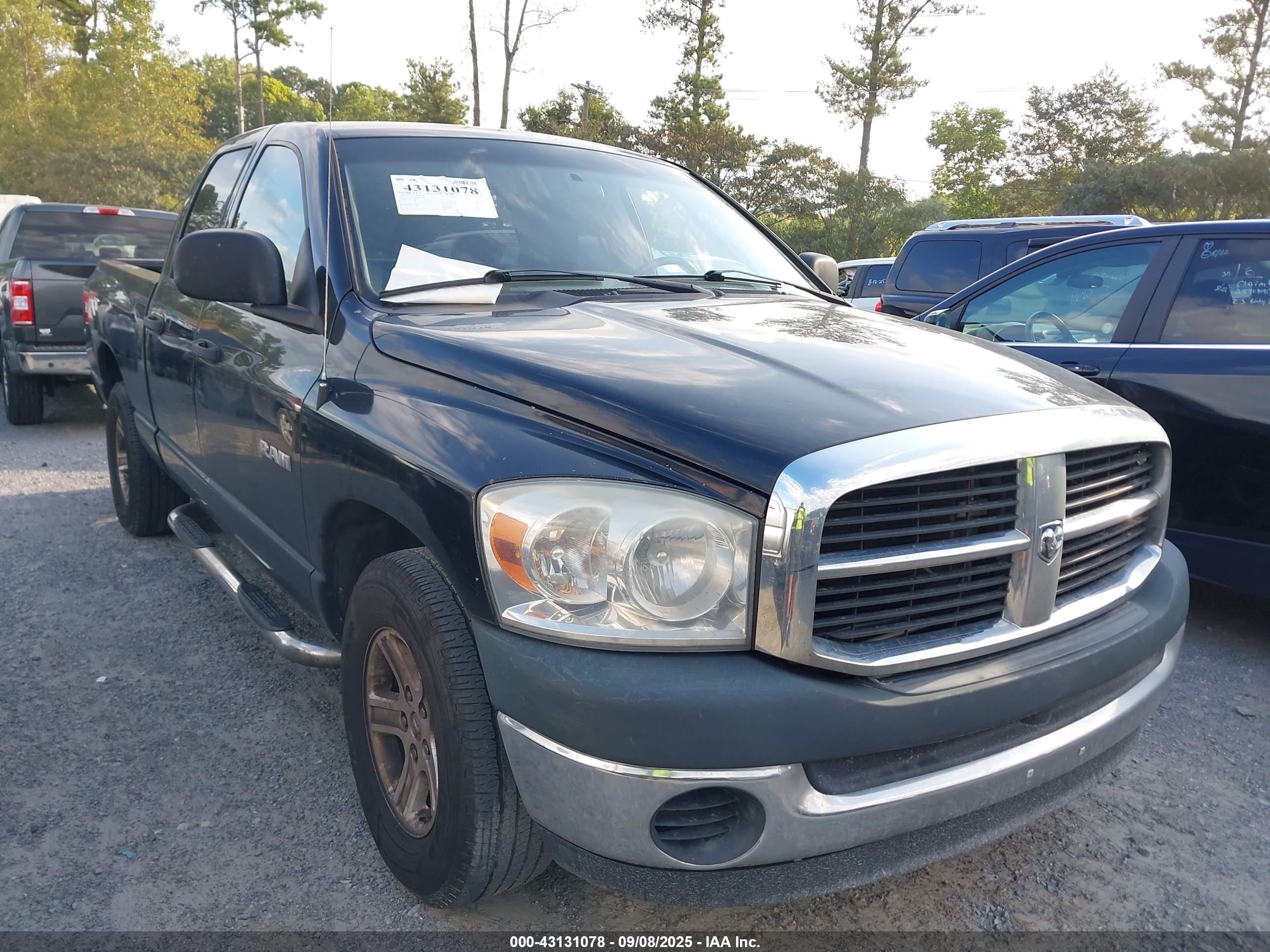 2008 Dodge Ram 1500 St/sxt Черный vin: 1D7HA18N08S520890