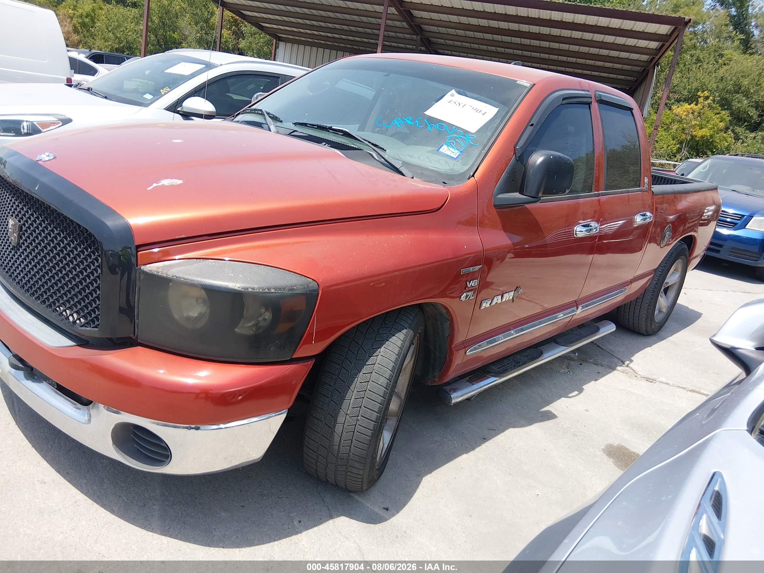 2008 Dodge Ram 1500 Slt Orange vin: 1D7HA18N18S588759