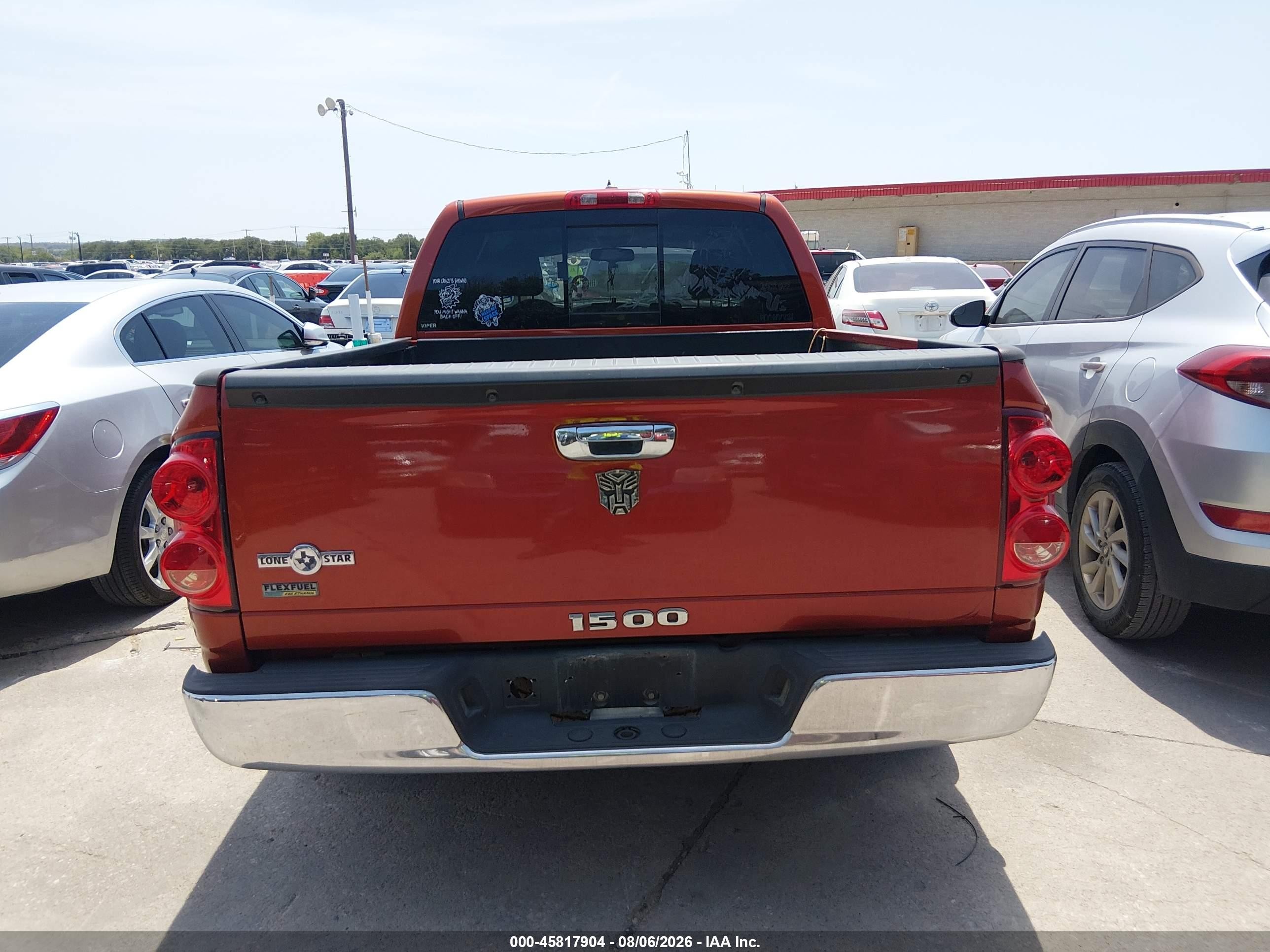 2008 Dodge Ram 1500 Slt Orange vin: 1D7HA18N18S588759