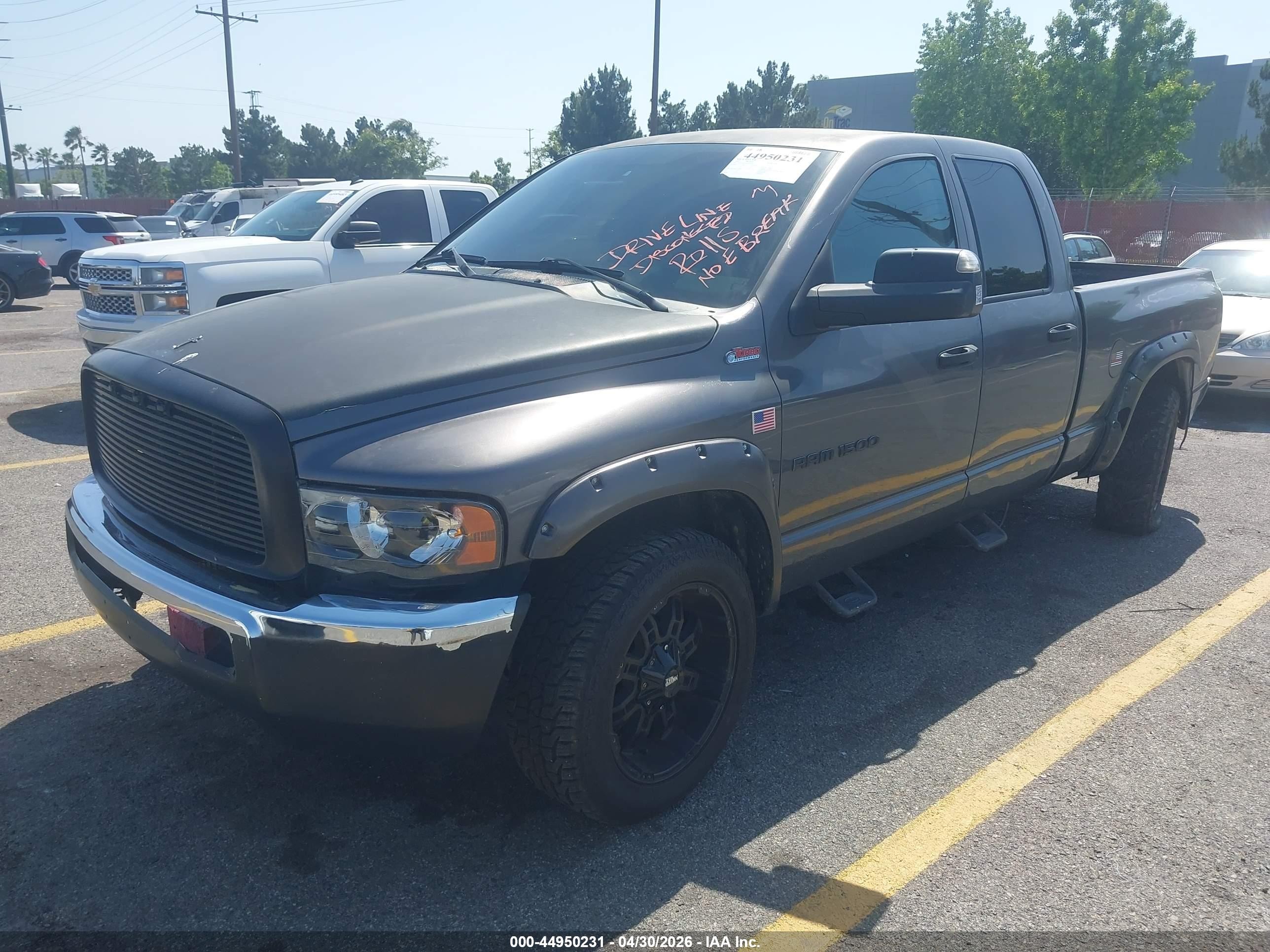 2003 Dodge Ram 1500 Slt/laramie/st Gray vin: 1D7HA18N23S147795