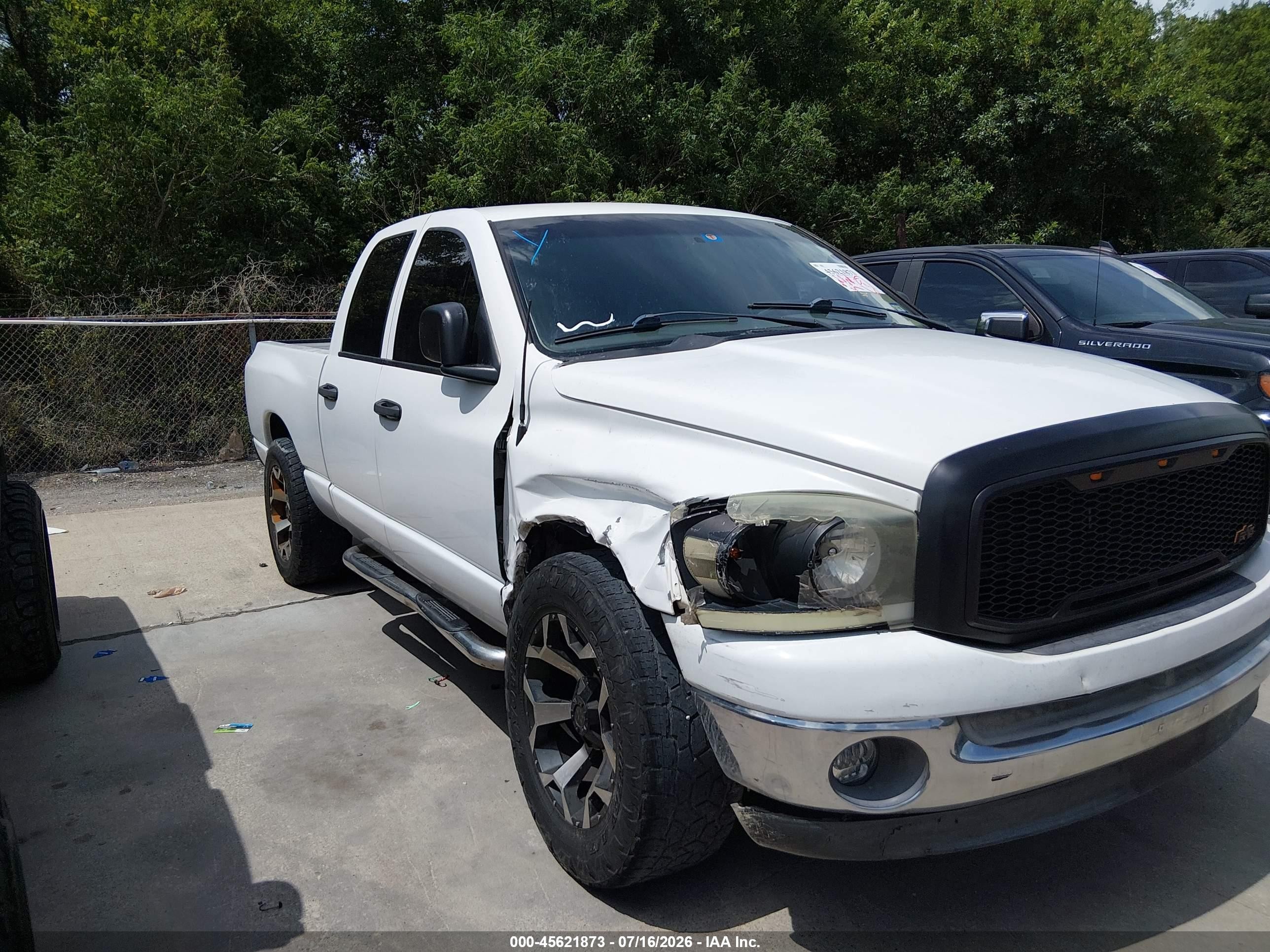 2006 Dodge Ram 1500 Slt White vin: 1D7HA18N26J114998