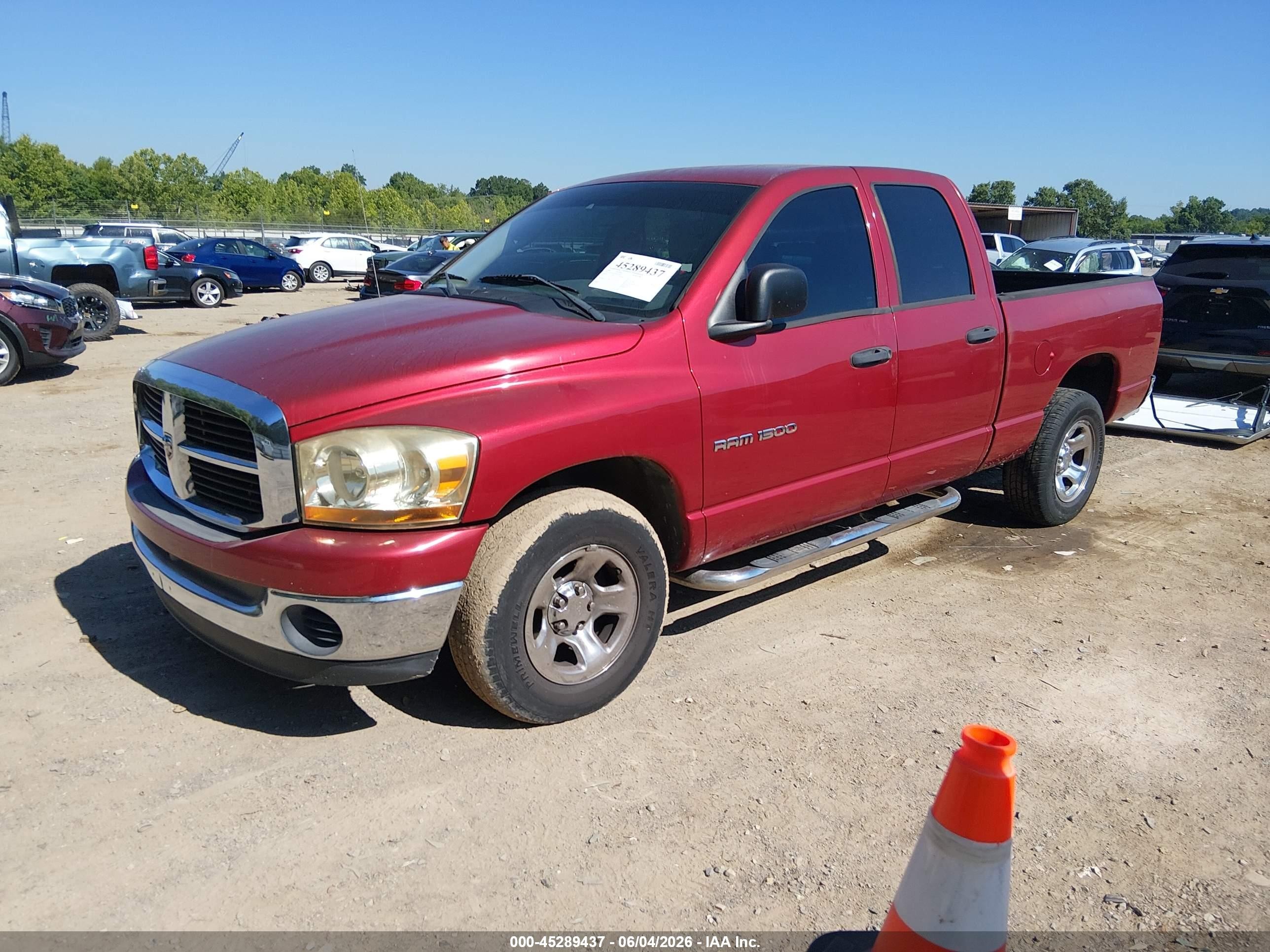 2006 Dodge Ram 1500 Slt Red vin: 1D7HA18N26S602164