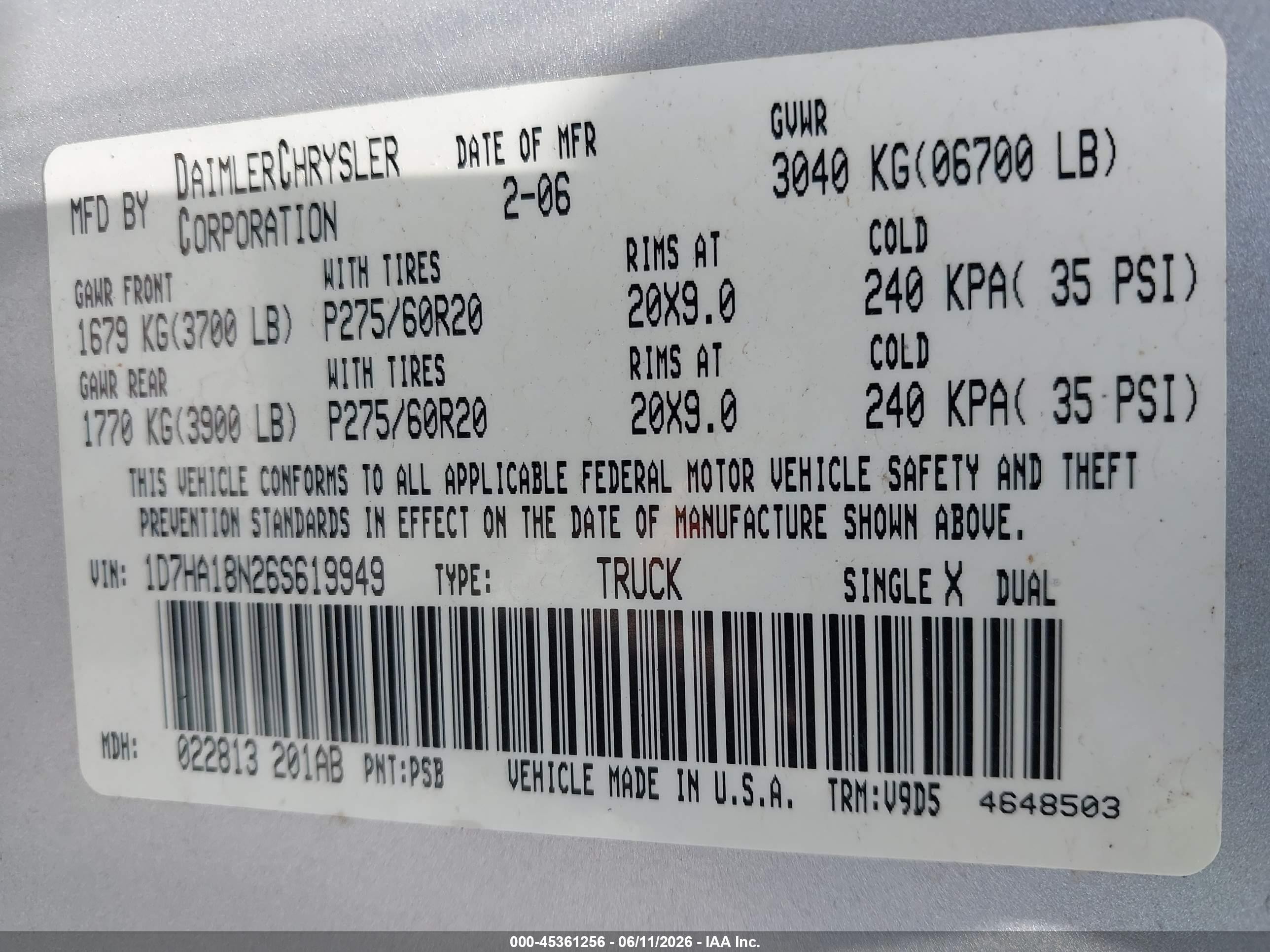 2006 Dodge Ram 1500 Slt Silver vin: 1D7HA18N26S619949