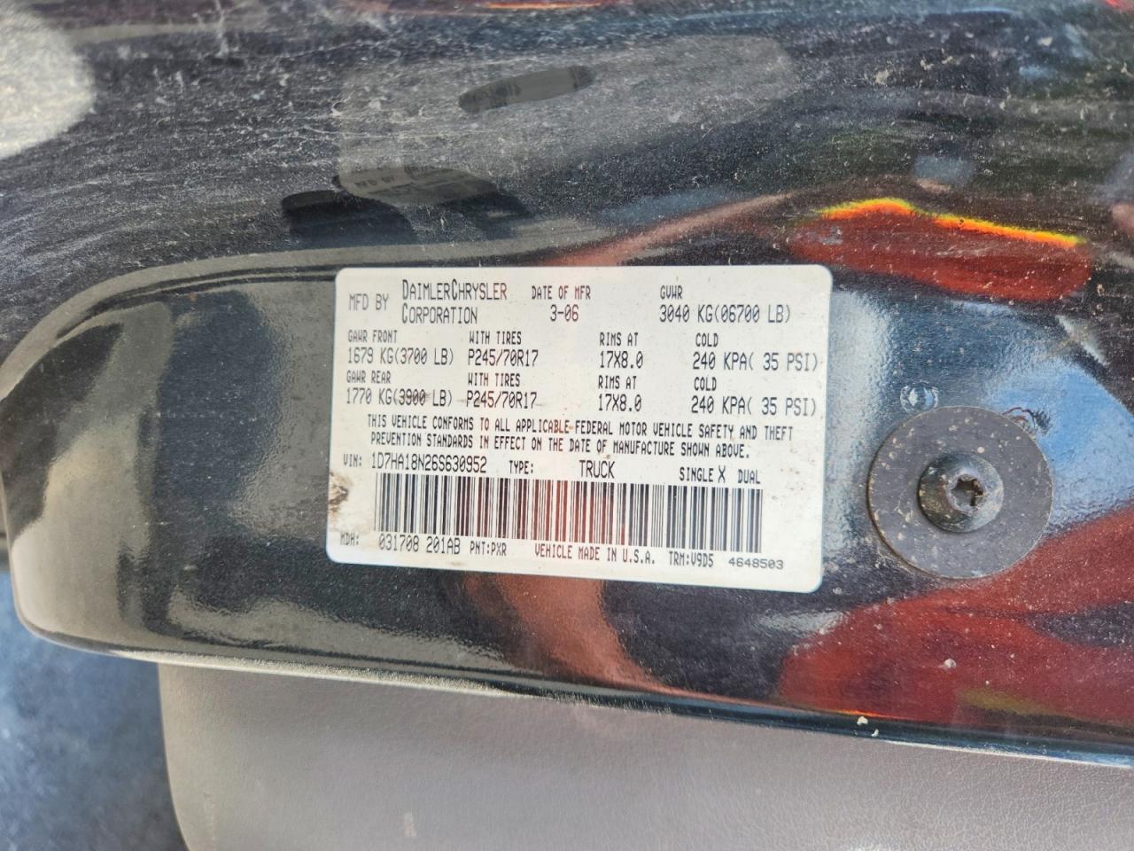 2006 Dodge Ram 1500 St Черный vin: 1D7HA18N26S630952