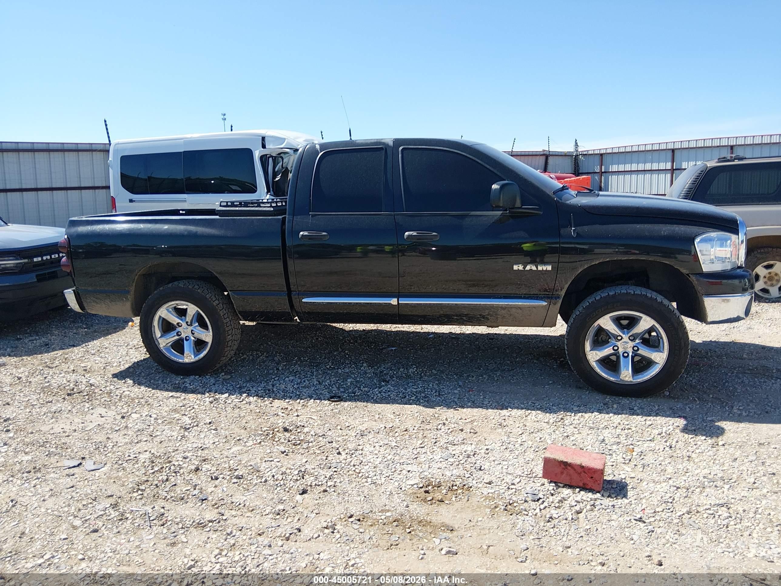 2008 Dodge Ram 1500 Slt Black vin: 1D7HA18N28S610929