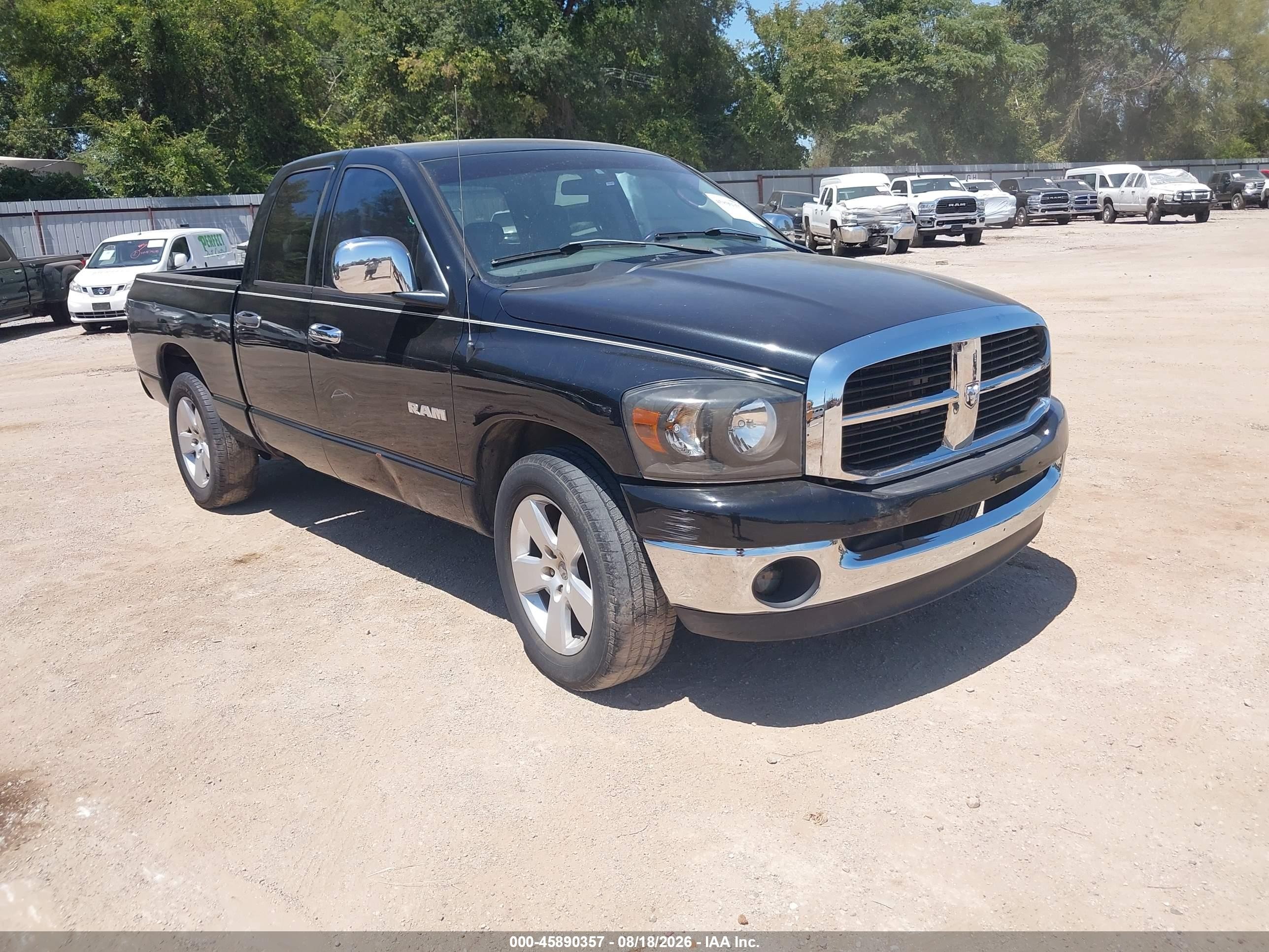 2008 Dodge Ram 1500 Slt Black vin: 1D7HA18N28S611949