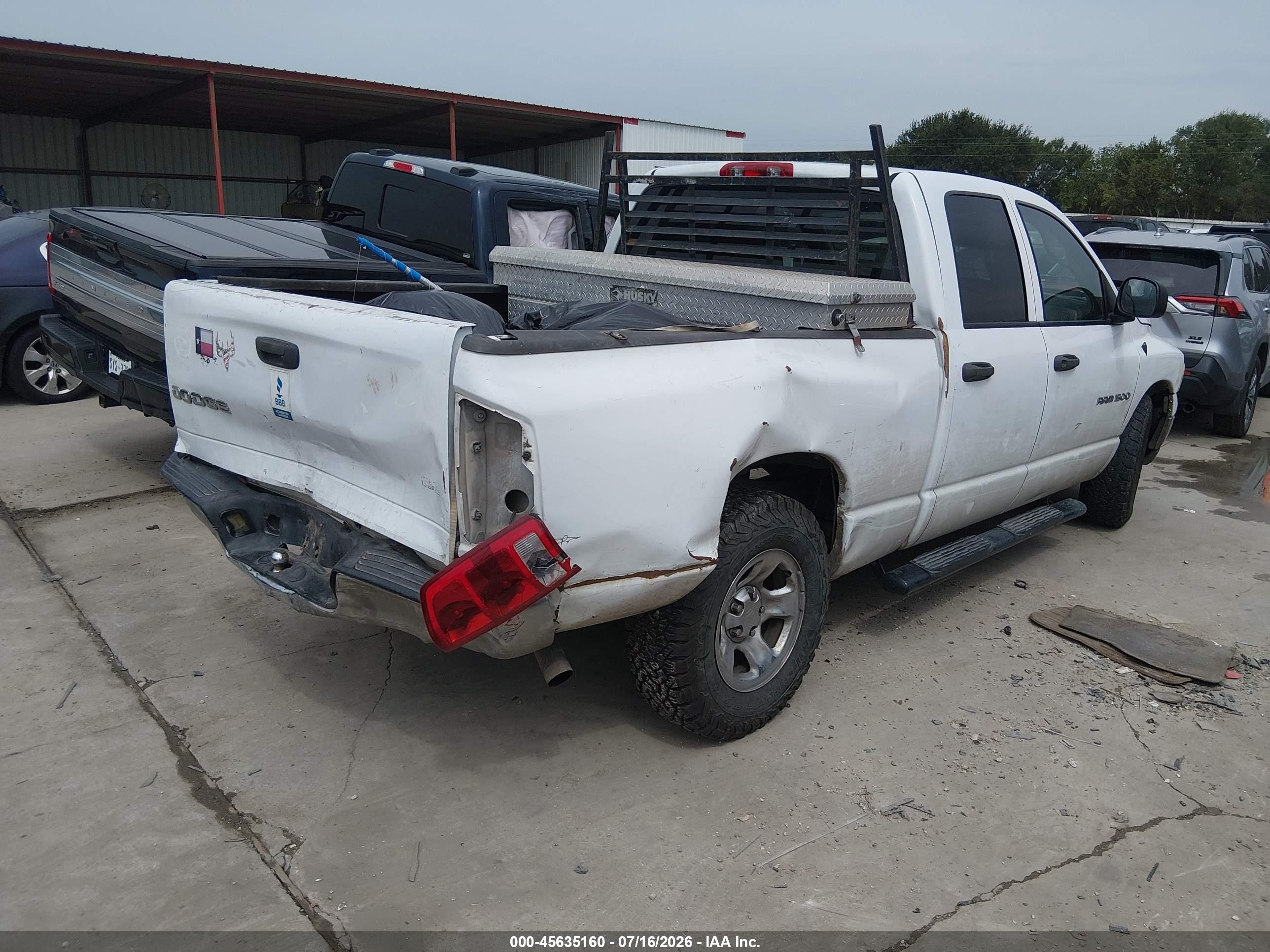 2003 Dodge Ram 1500 Slt/laramie/st White vin: 1D7HA18N33S260641