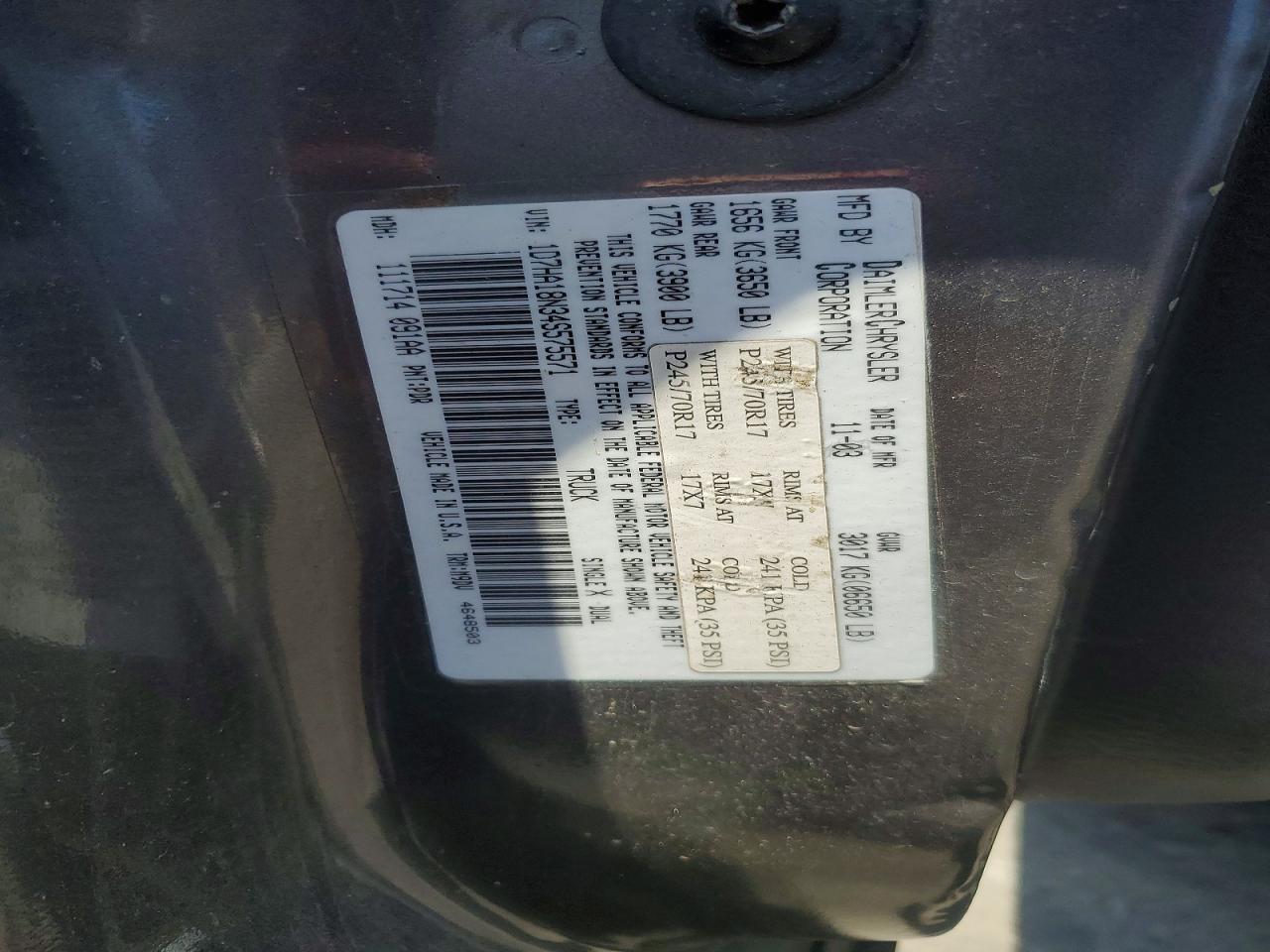 2004 Dodge Ram 1500 St Charcoal vin: 1D7HA18N34S575571