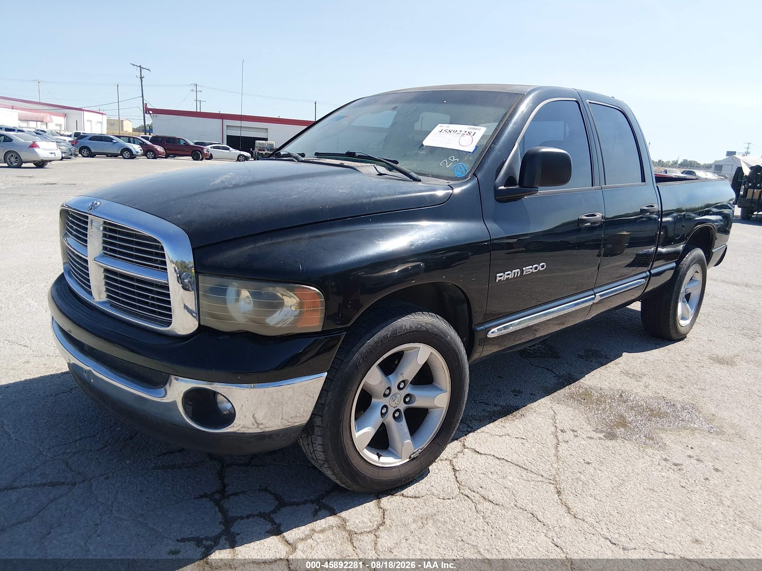 2005 Dodge Ram 1500 Slt/laramie Black vin: 1D7HA18N35J637512