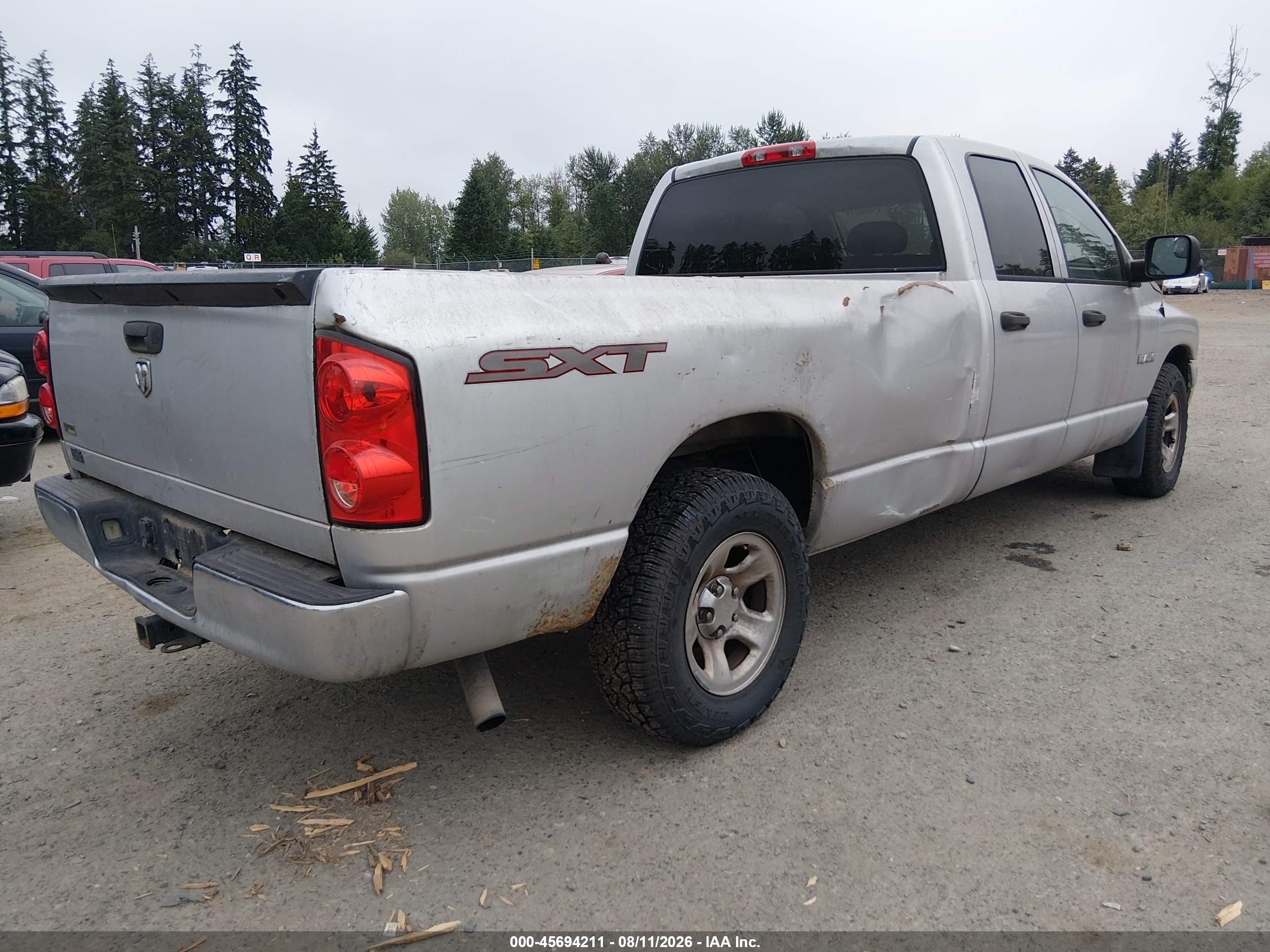2008 Dodge Ram 1500 St/sxt Silver vin: 1D7HA18N38J117136