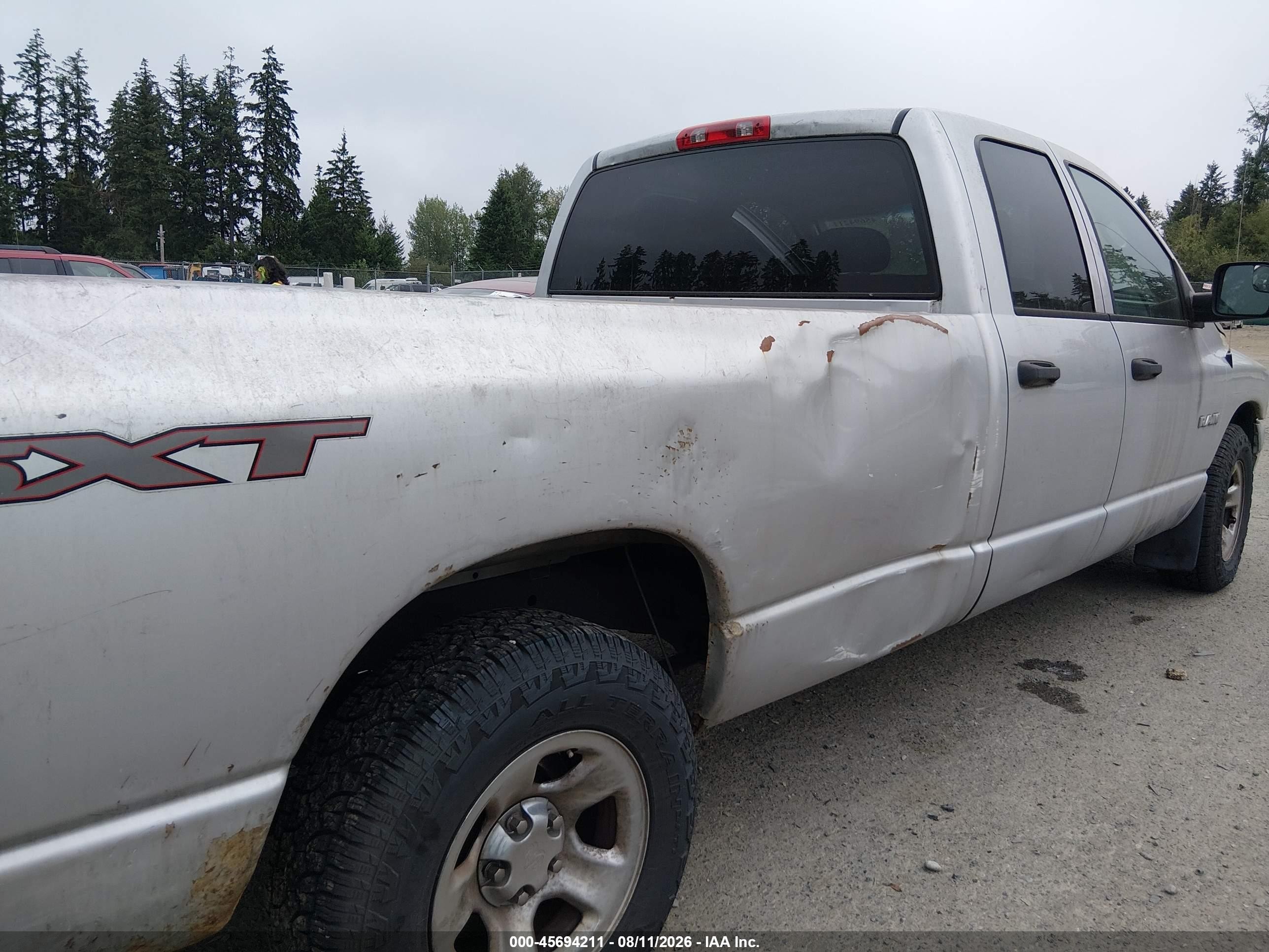 2008 Dodge Ram 1500 St/sxt Silver vin: 1D7HA18N38J117136