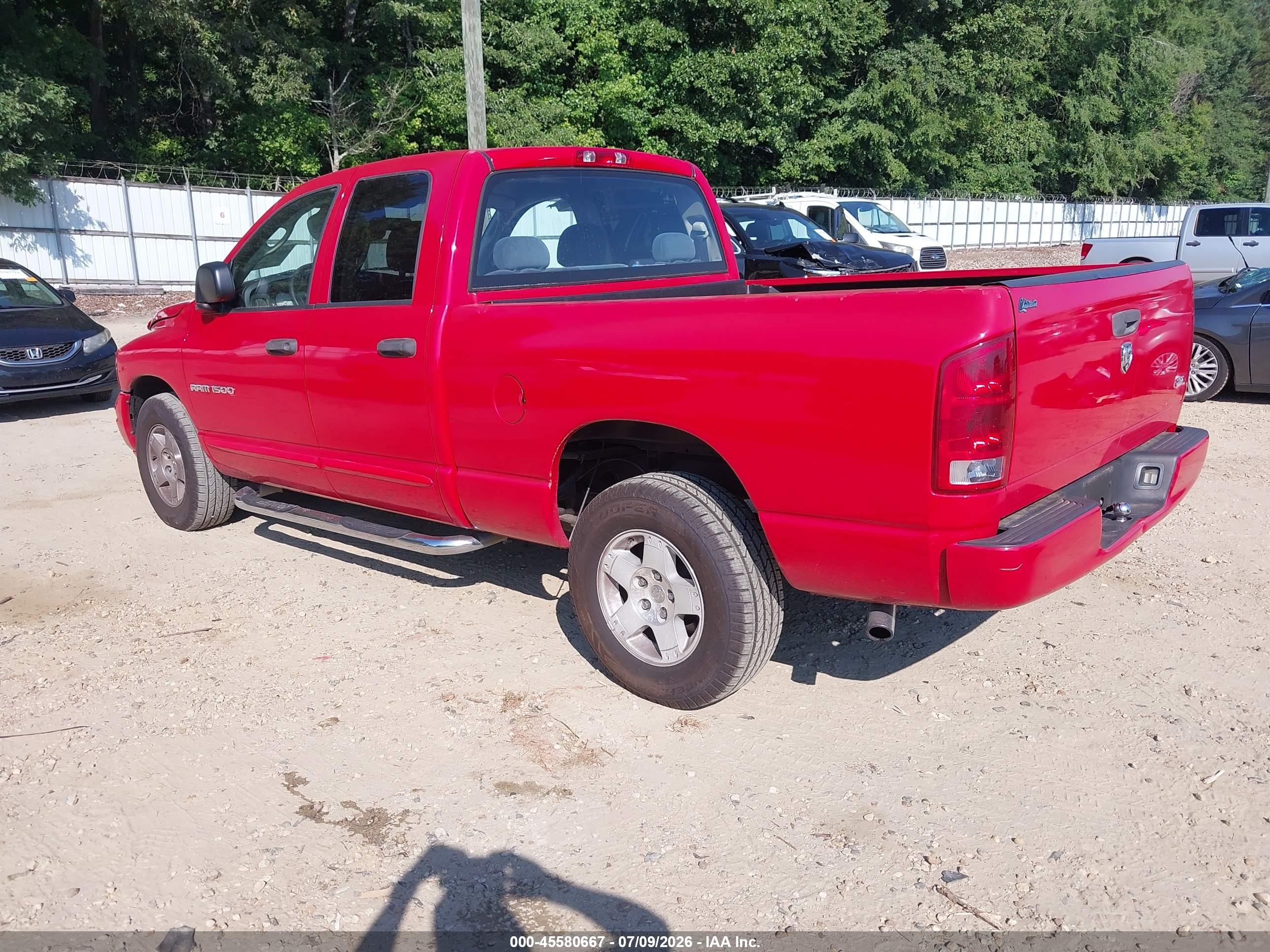 2005 Dodge Ram 1500 Slt/laramie Red vin: 1D7HA18N45S282120