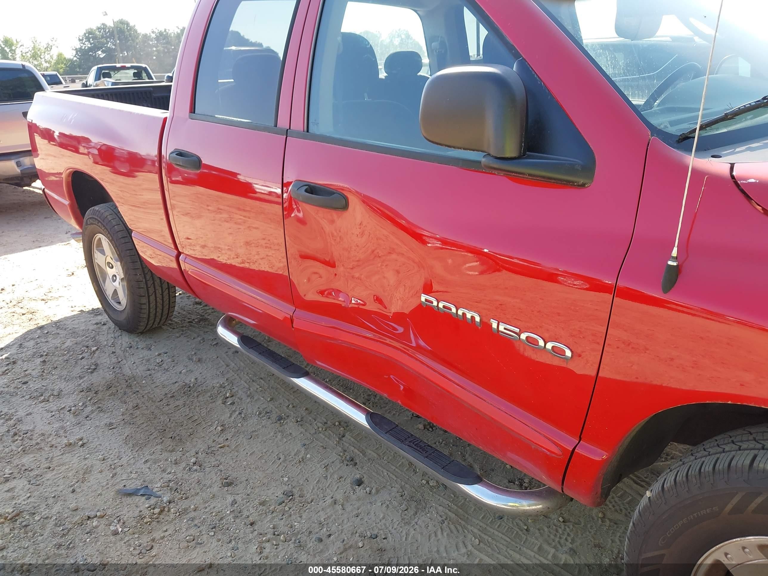 2005 Dodge Ram 1500 Slt/laramie Red vin: 1D7HA18N45S282120