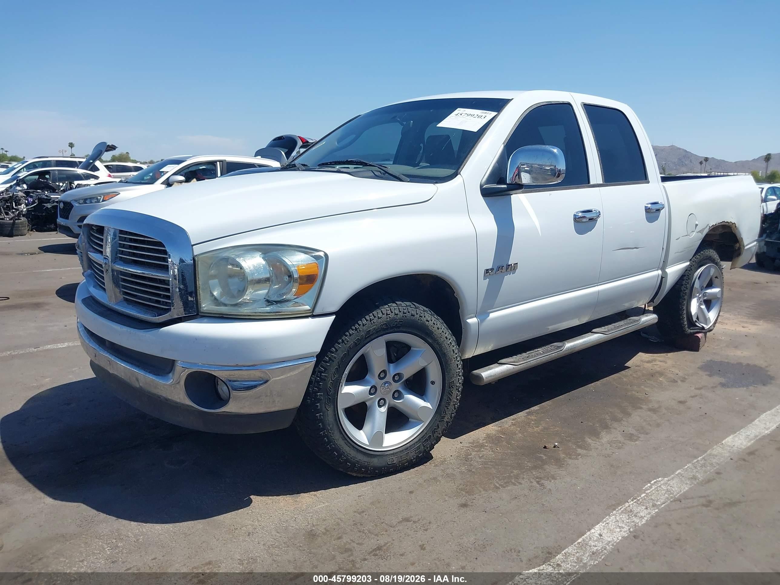 2008 Dodge Ram 1500 Slt White vin: 1D7HA18N48S539166