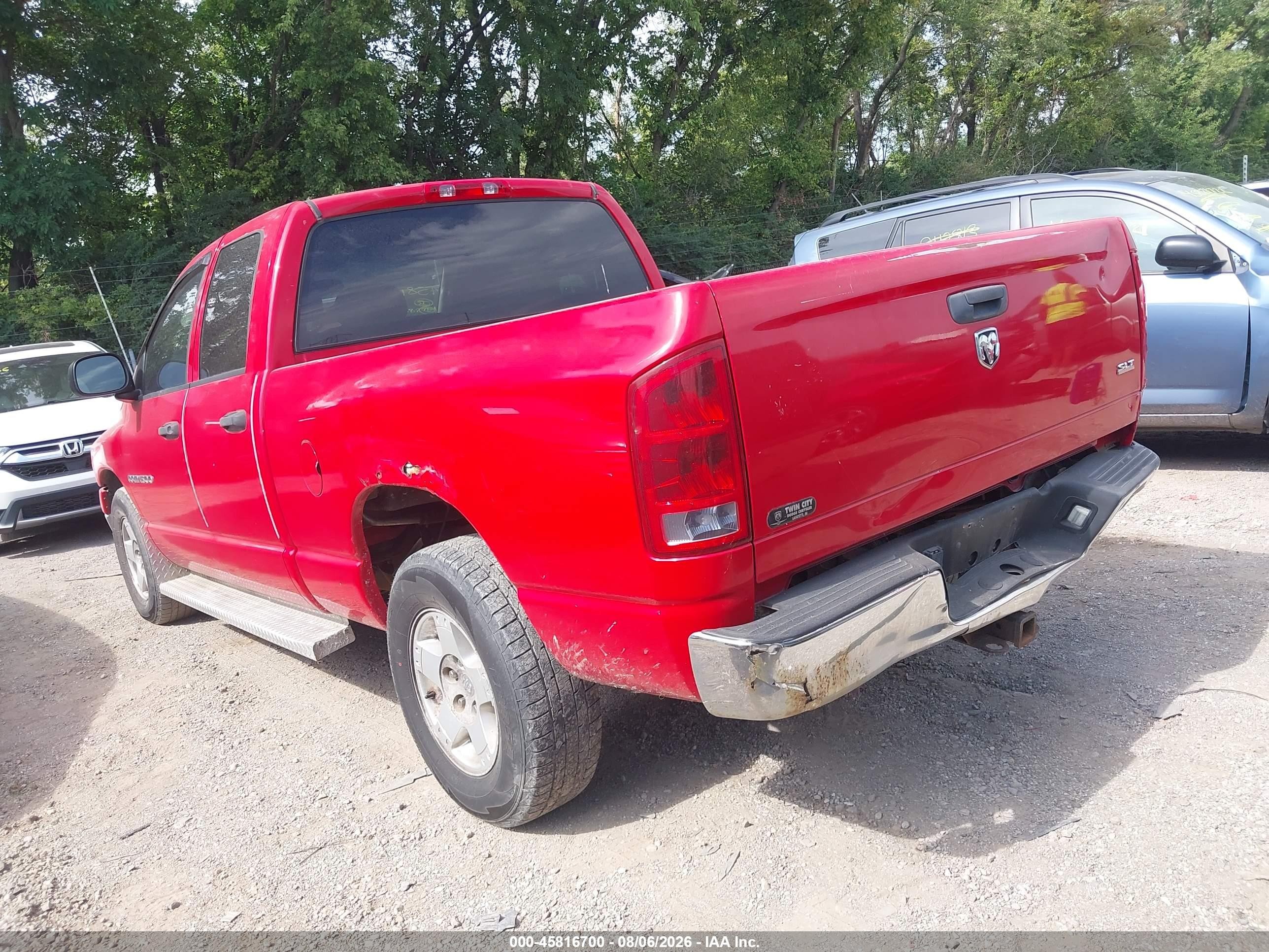 2005 Dodge Ram 1500 Slt/laramie Red vin: 1D7HA18N55S241737