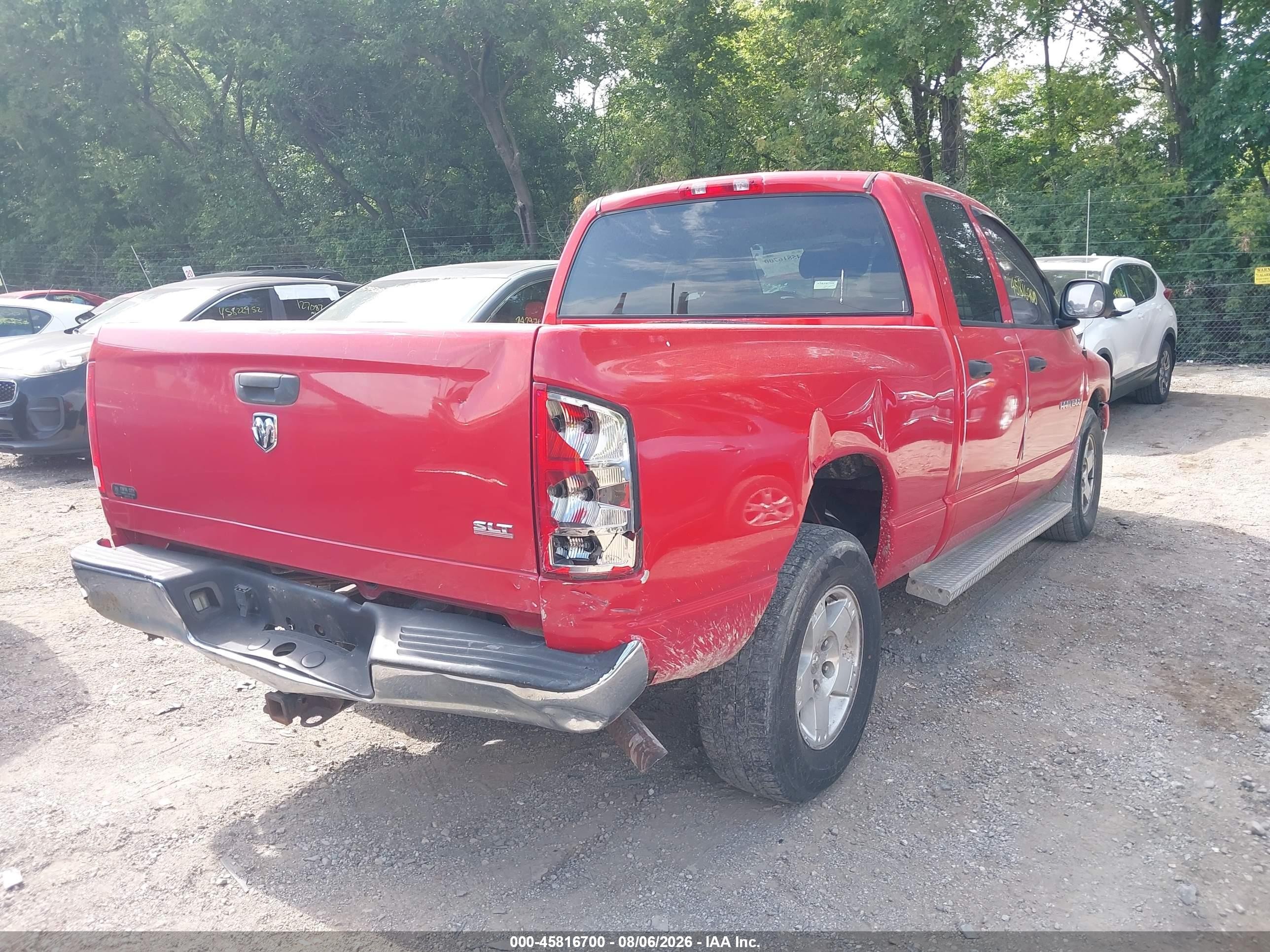 2005 Dodge Ram 1500 Slt/laramie Red vin: 1D7HA18N55S241737