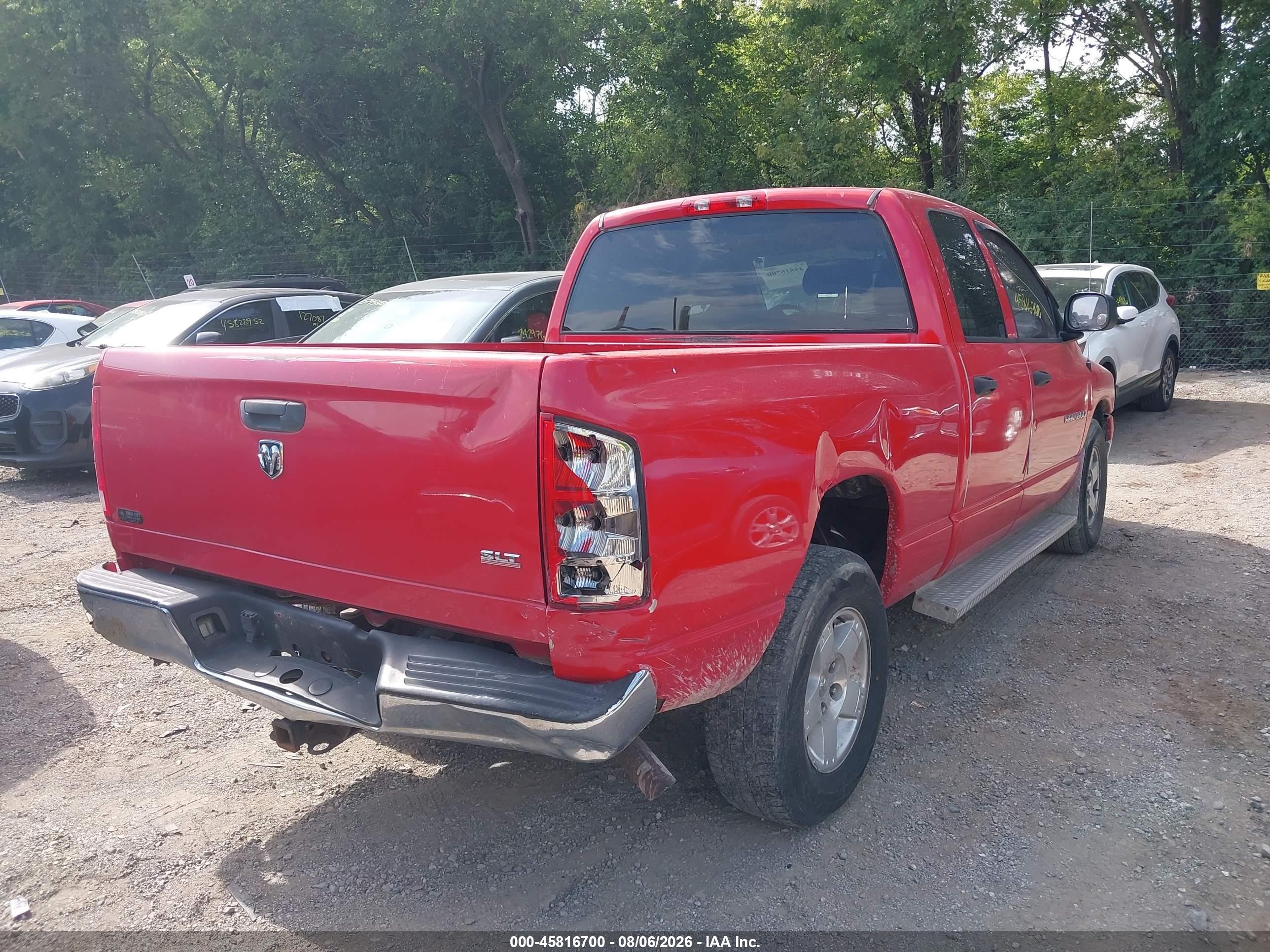 2005 Dodge Ram 1500 Slt/laramie Red vin: 1D7HA18N55S241737