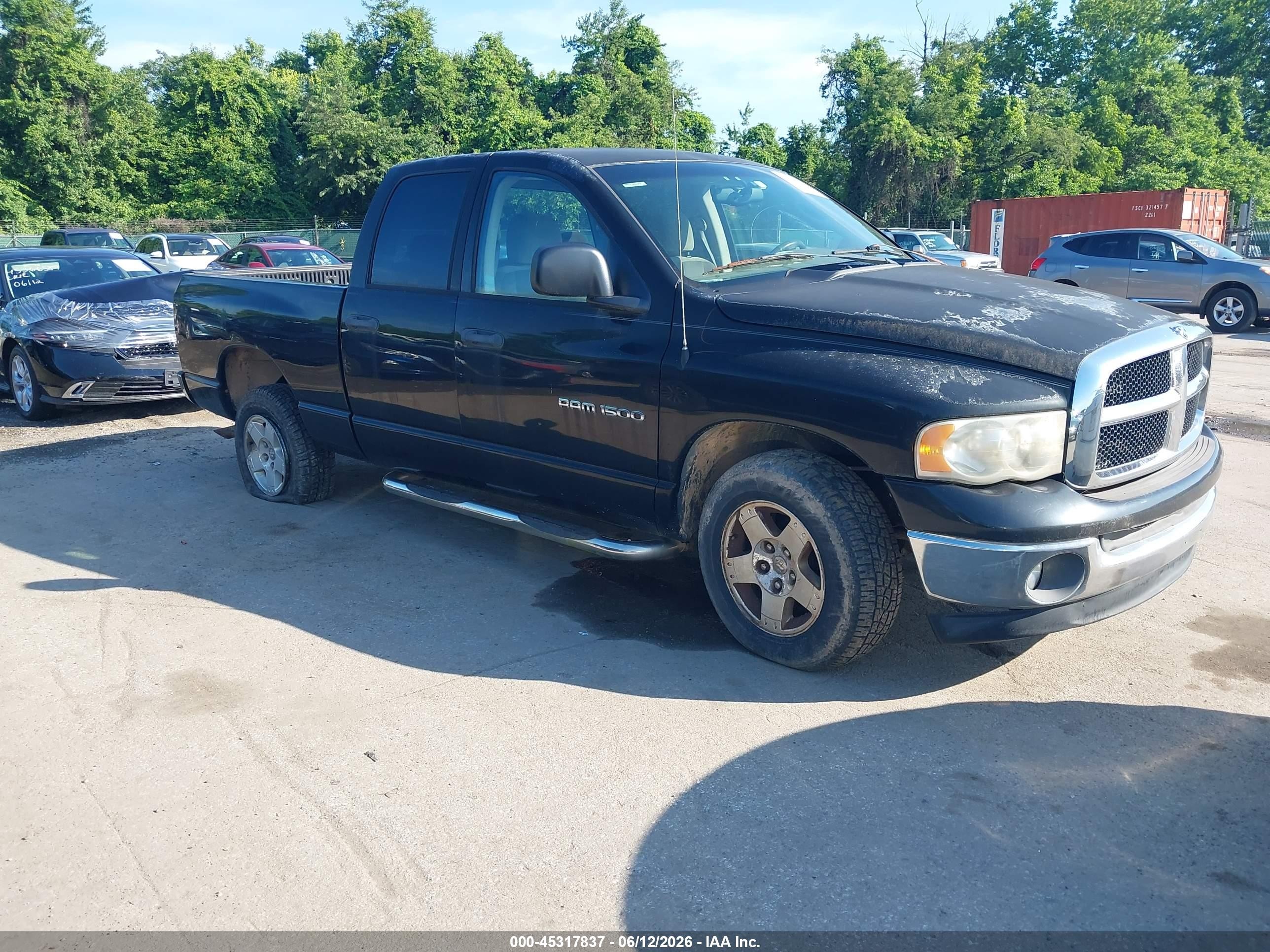 2005 Dodge Ram 1500 Slt/laramie Black vin: 1D7HA18N55S339814