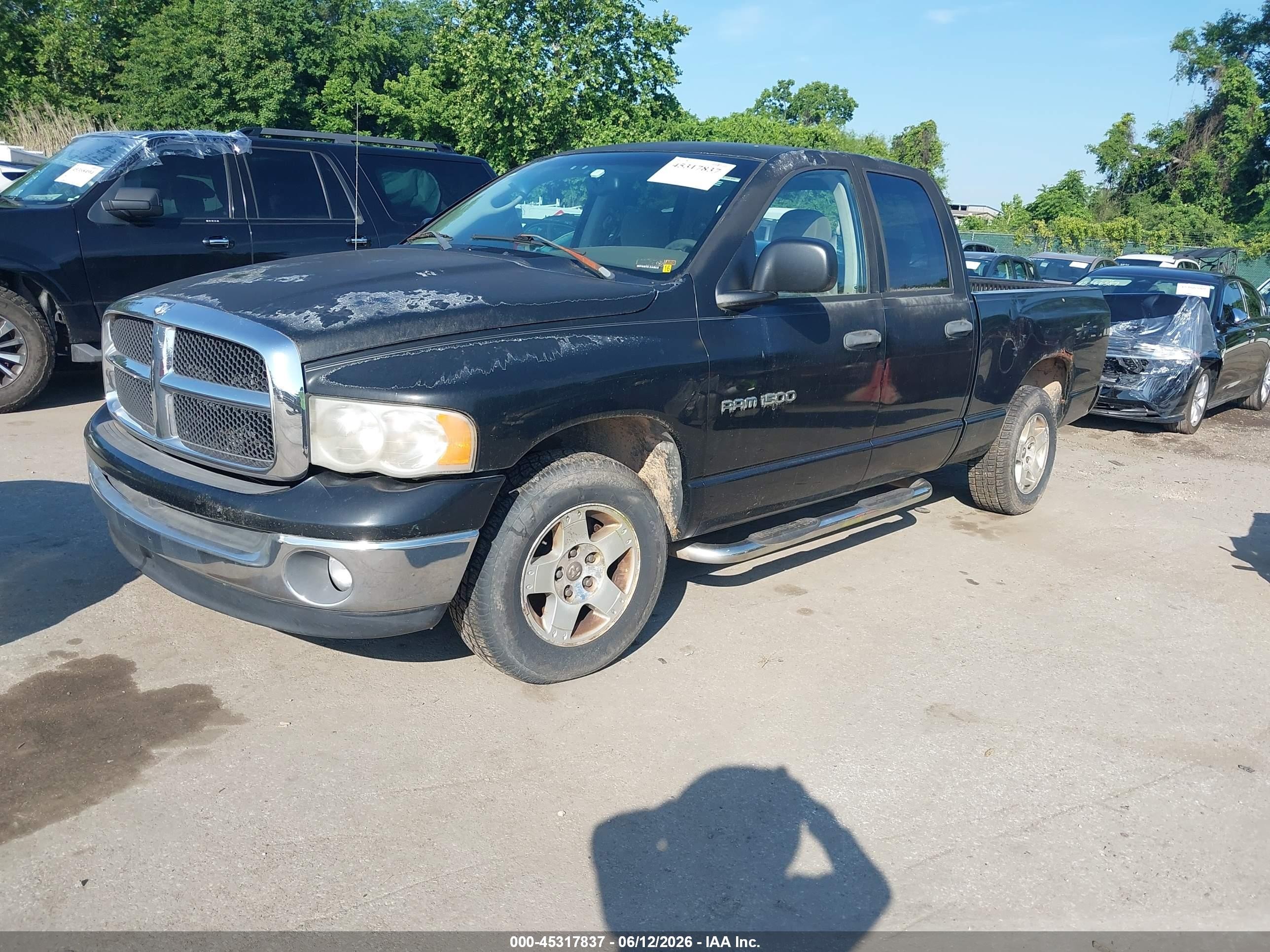 2005 Dodge Ram 1500 Slt/laramie Black vin: 1D7HA18N55S339814
