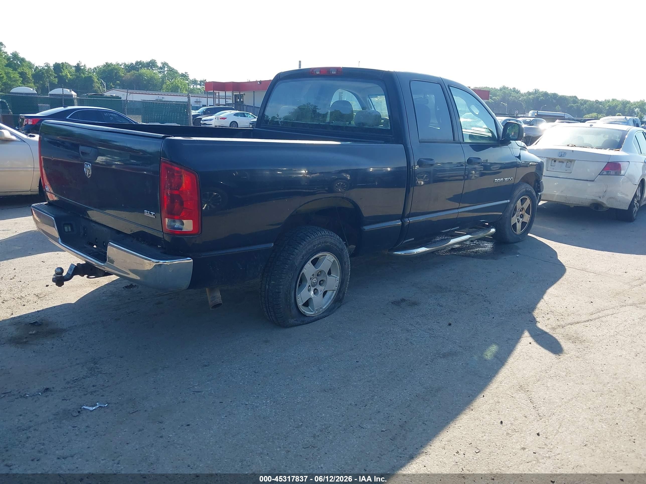 2005 Dodge Ram 1500 Slt/laramie Black vin: 1D7HA18N55S339814