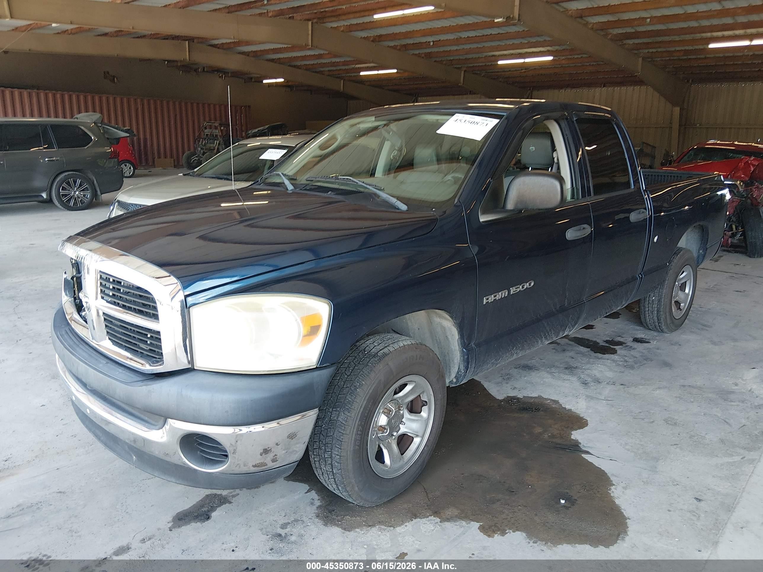 2007 Dodge Ram 1500 St Blue vin: 1D7HA18N57J621766