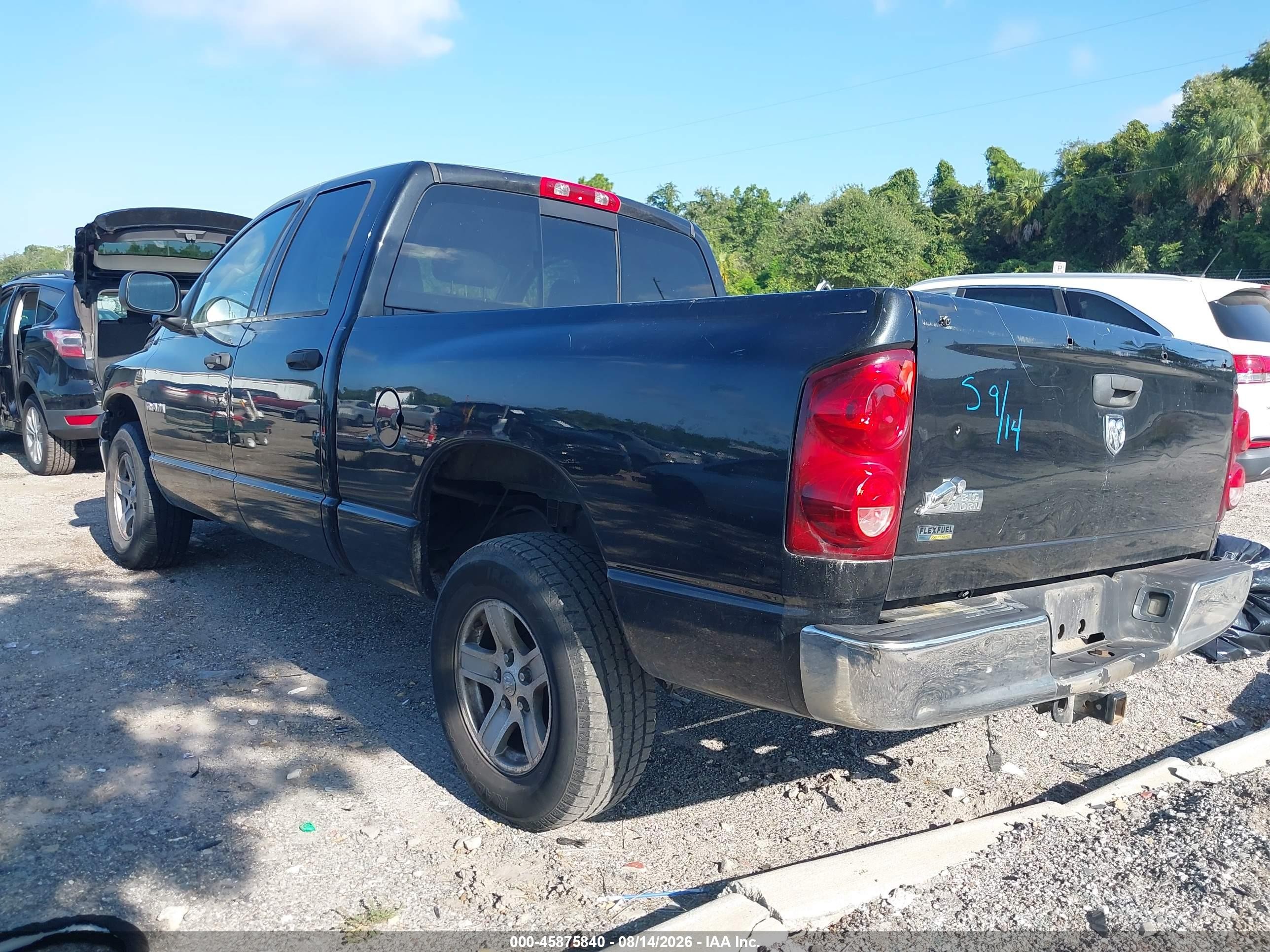 2008 Dodge Ram 1500 Slt Black vin: 1D7HA18N58S570684