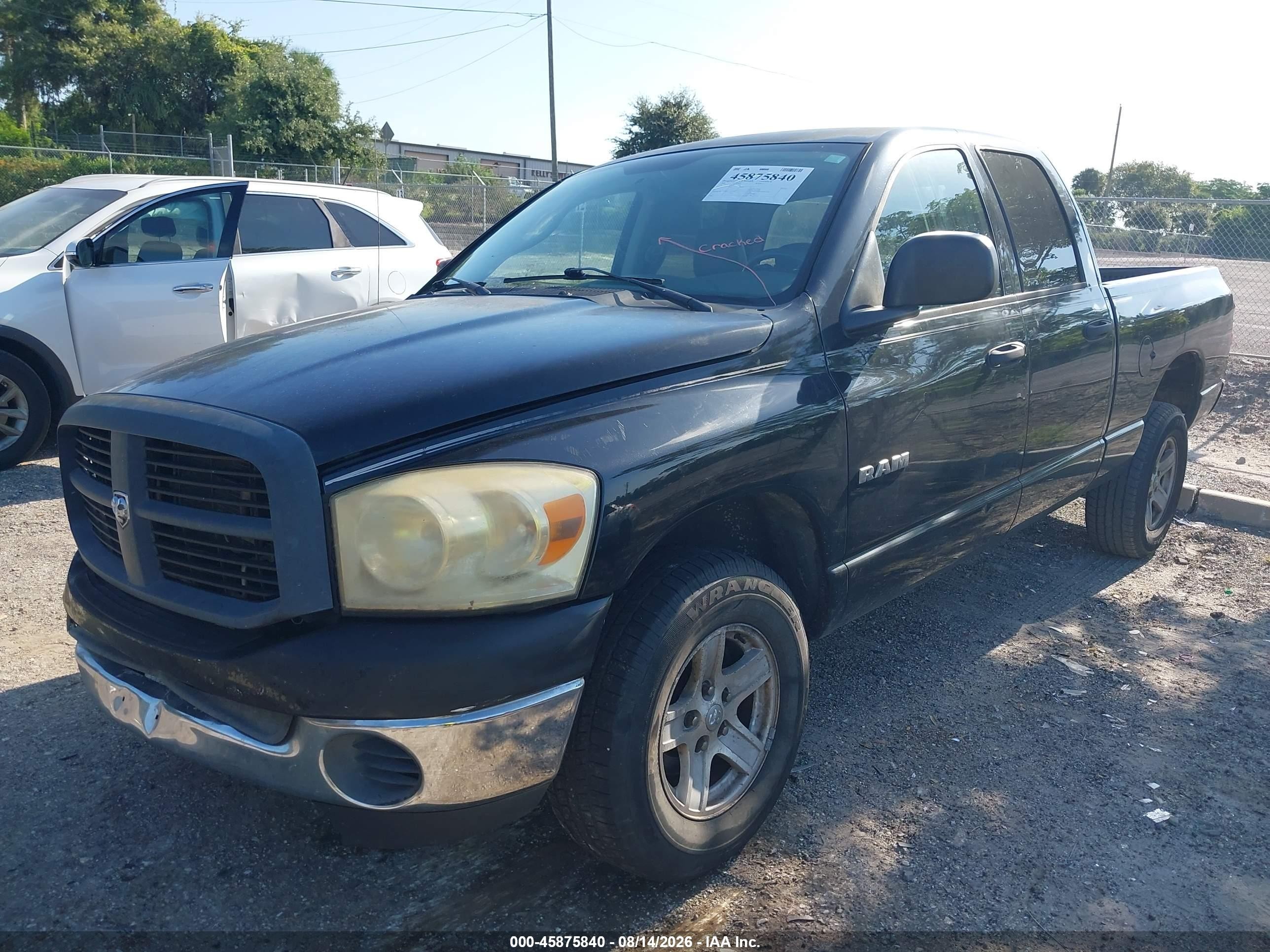 2008 Dodge Ram 1500 Slt Black vin: 1D7HA18N58S570684
