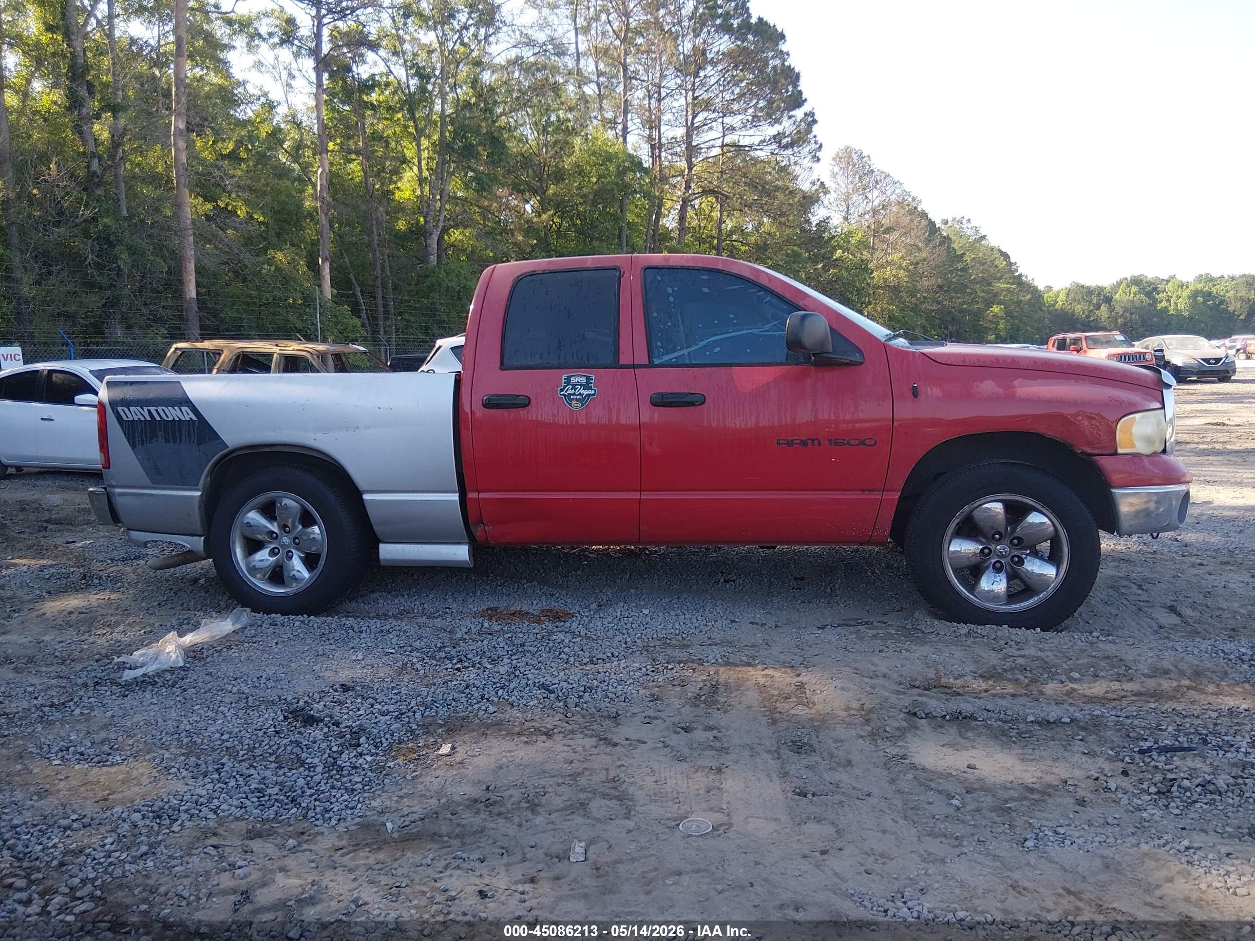 2005 Dodge Ram 1500 Slt/laramie Red vin: 1D7HA18N65S106296