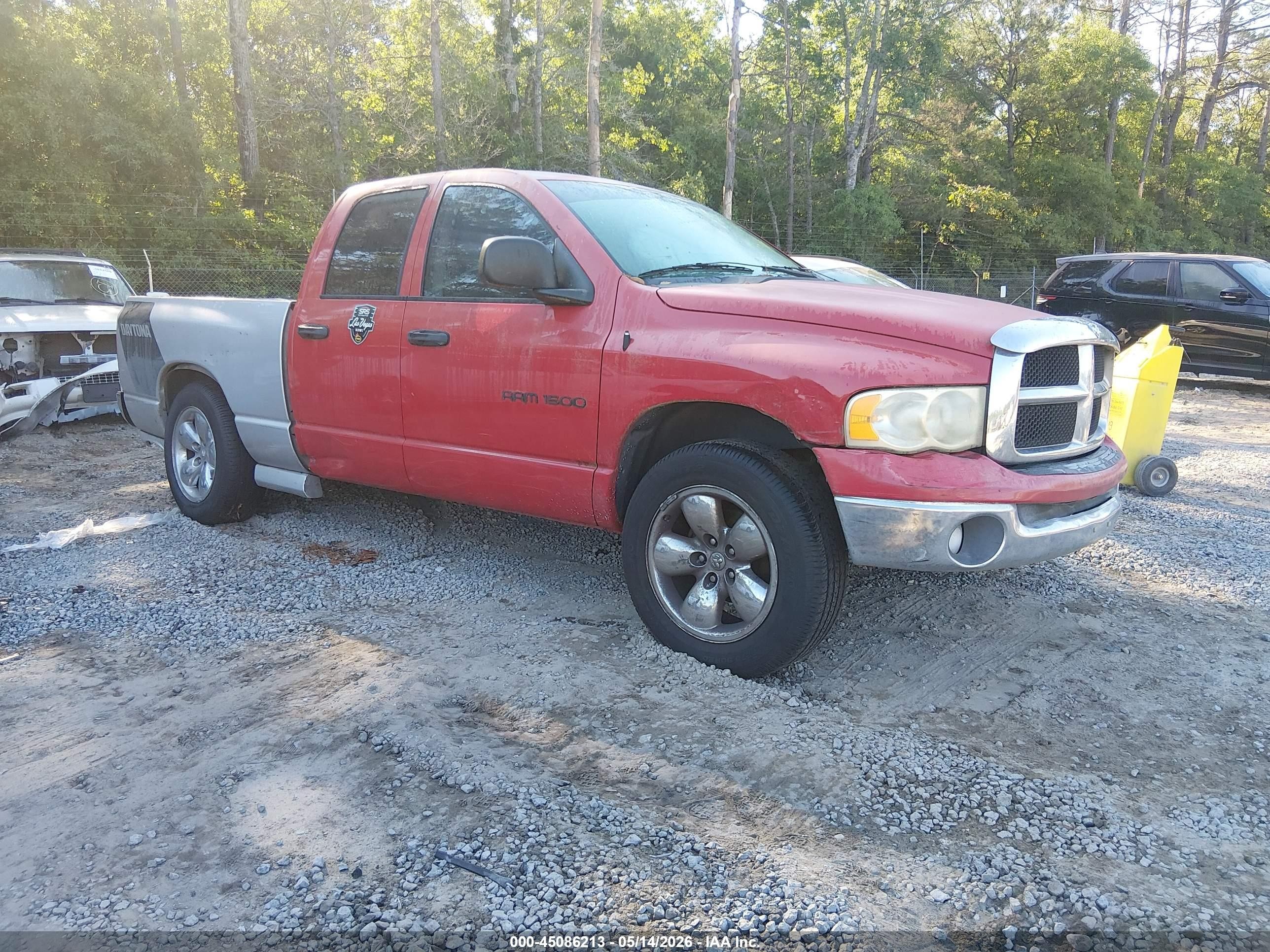 2005 Dodge Ram 1500 Slt/laramie Red vin: 1D7HA18N65S106296