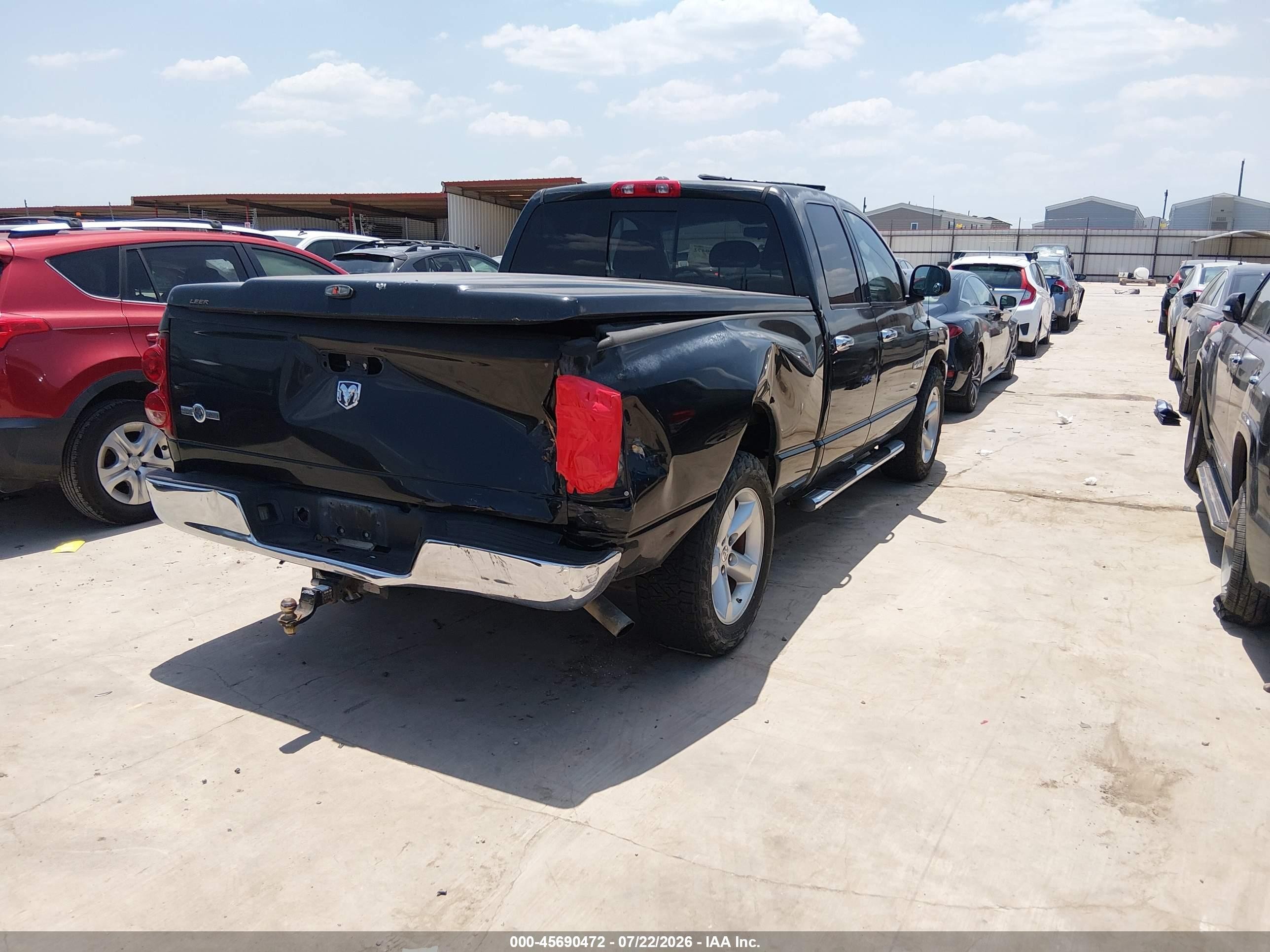 2008 Dodge Ram 1500 Slt Black vin: 1D7HA18N68S508873