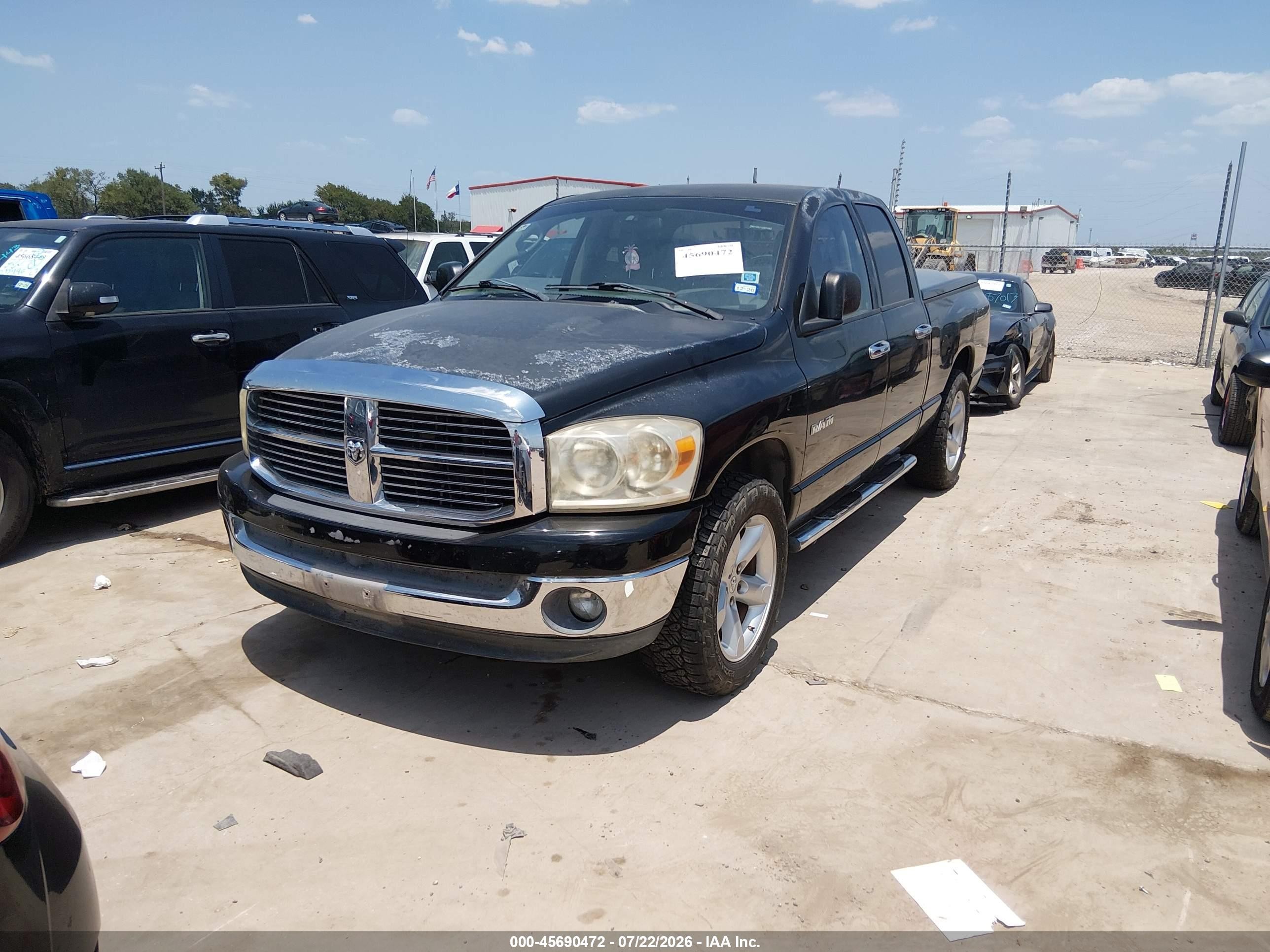 2008 Dodge Ram 1500 Slt Black vin: 1D7HA18N68S508873