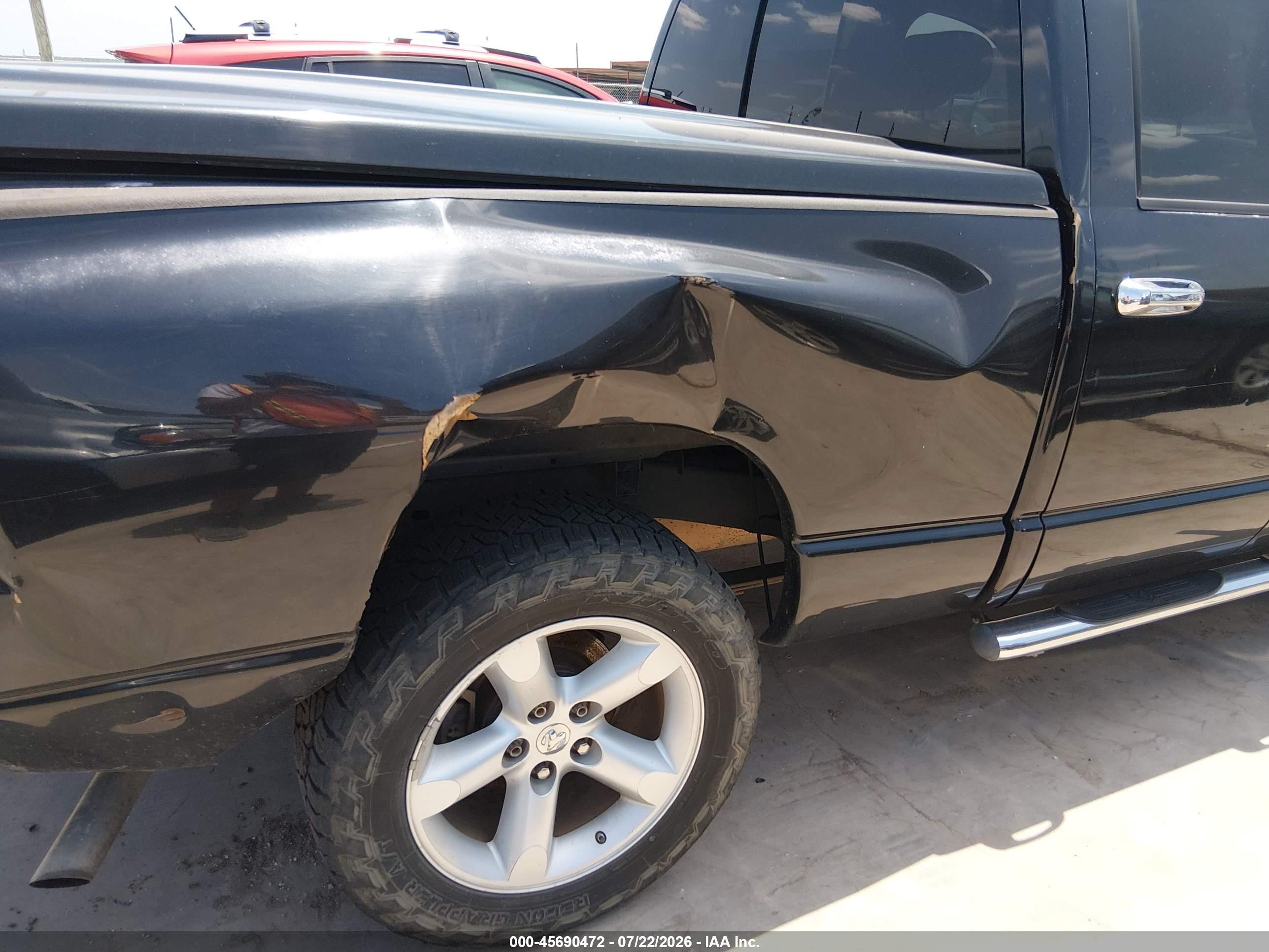 2008 Dodge Ram 1500 Slt Black vin: 1D7HA18N68S508873
