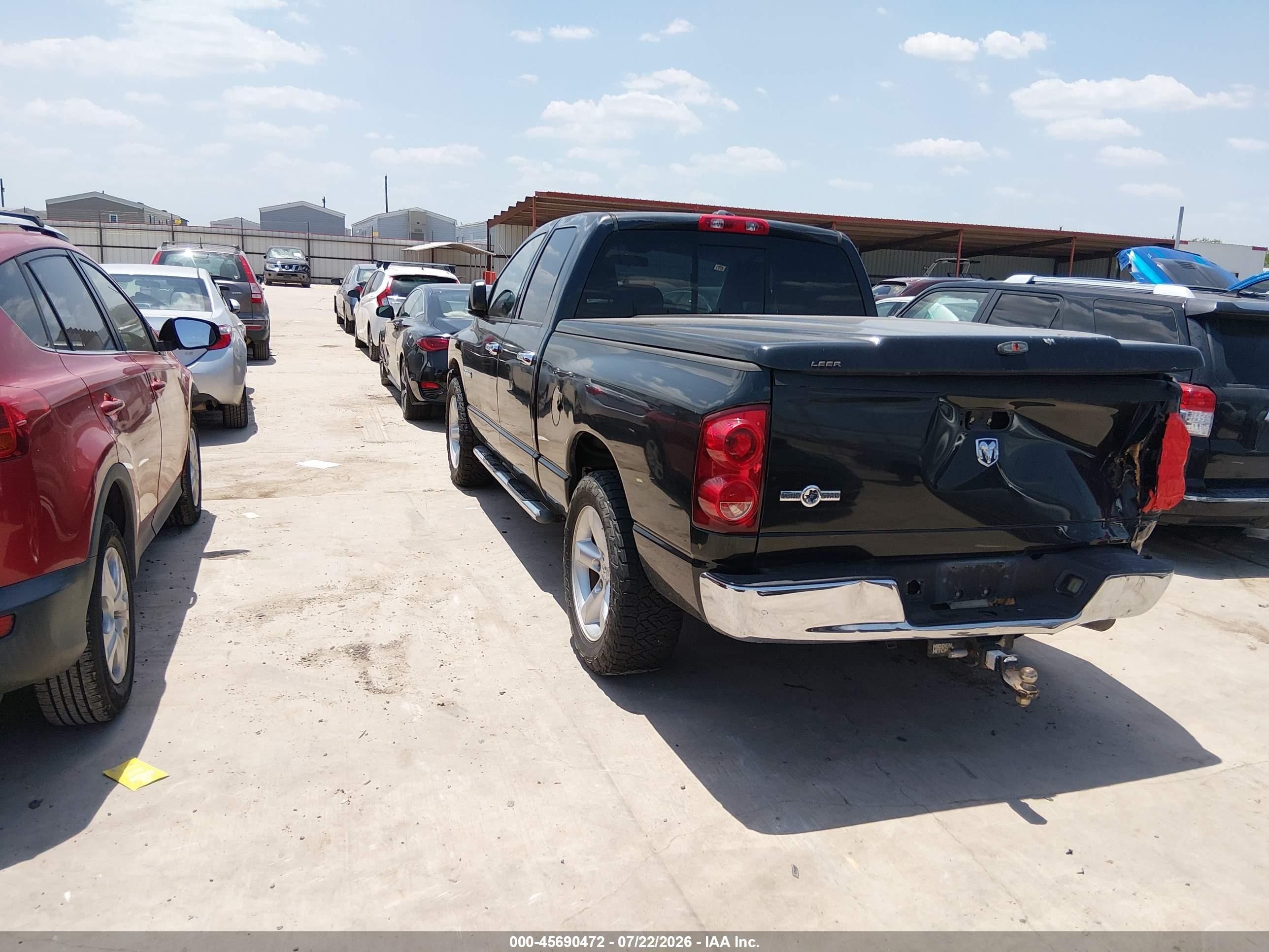 2008 Dodge Ram 1500 Slt Black vin: 1D7HA18N68S508873